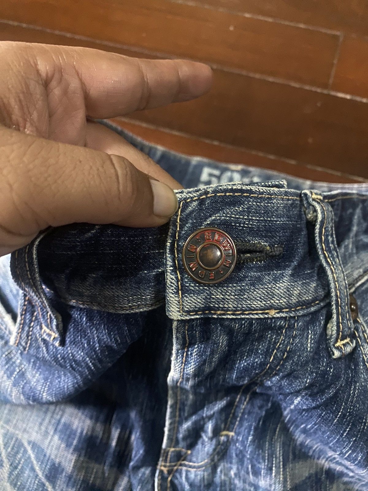 If Six Was Nine EDWIN 503 BLUE TRIP FLARE BOOTCUT DENIM Size US 36 / EU 52 - 9 Thumbnail
