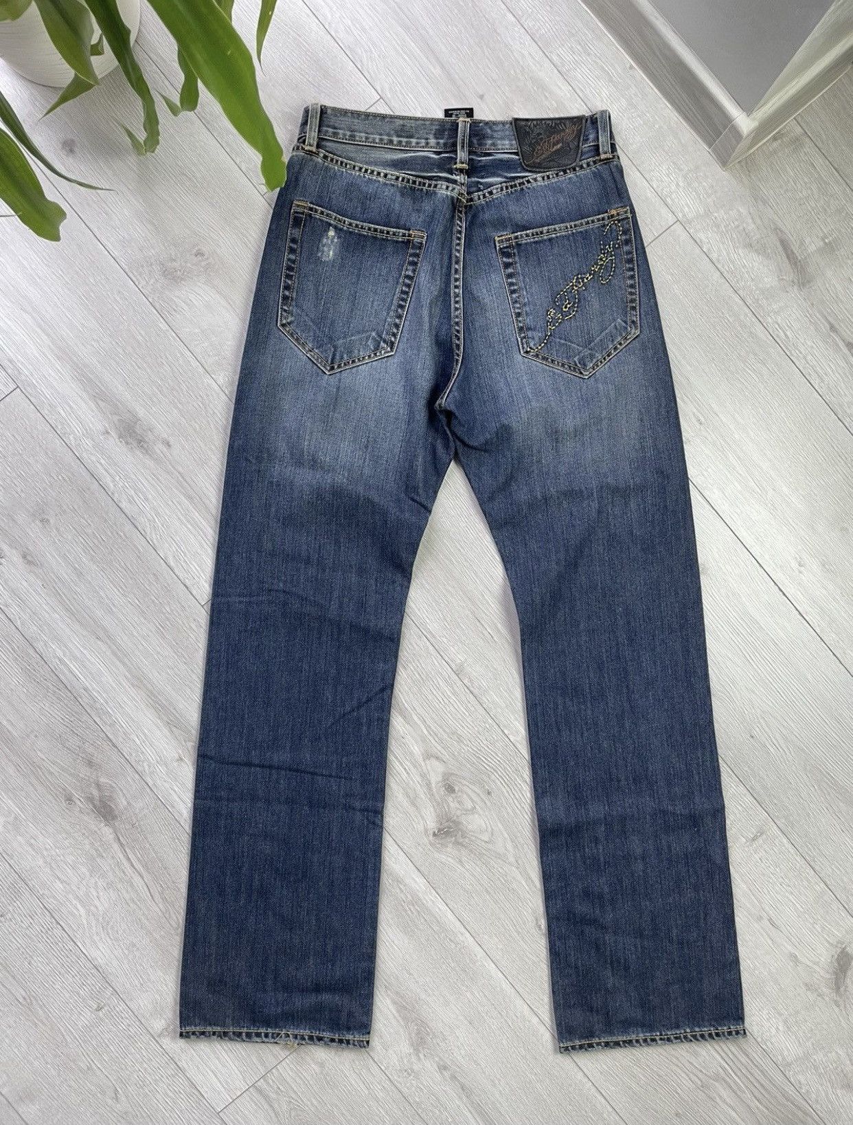 Christian Audigier × Ed Hardy × Vintage Ed Hardy Vintage Classical Distressed Style Jeans Size US 30 / EU 46 - 1 Thumbnail