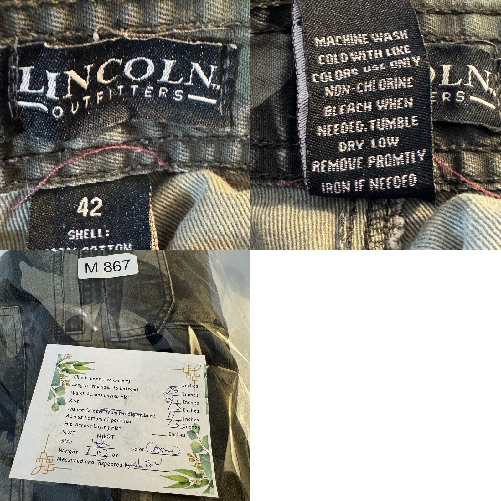 Vintage VINTAGE Lincoln Outfitters Cargo Shorts Mens 42 Green Camo 100 Percent Cotton Utility Size US 42 / EU 58 - 9 Thumbnail