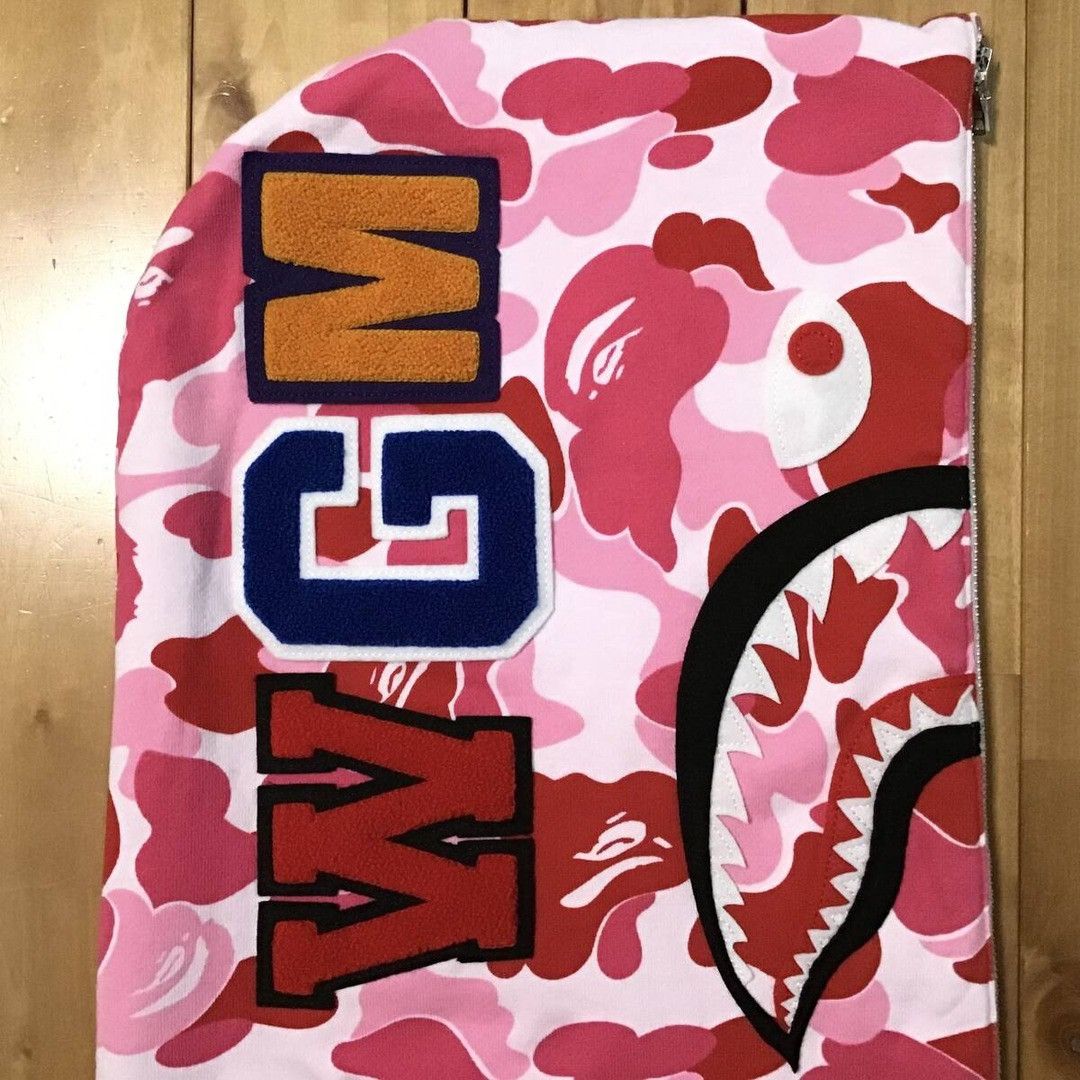 Bape BAPE shark half zip hoodie ABC camo Pink a bathing ape Size US L / EU 52-54 / 3 - 4 Thumbnail