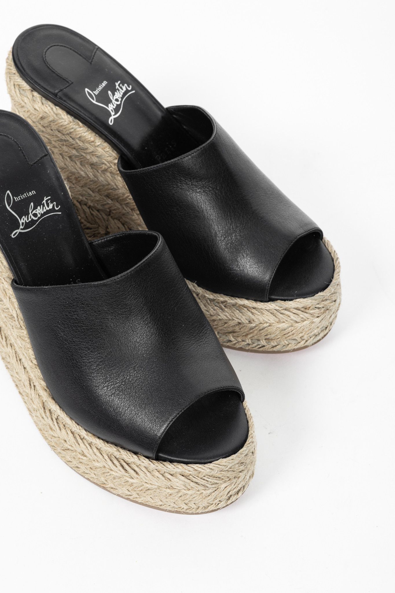 Christian Louboutin Christian Louboutin Ariella Zeppa Leather Espadrille Sandals Size US 9.5 / IT 39.5 - 6 Thumbnail
