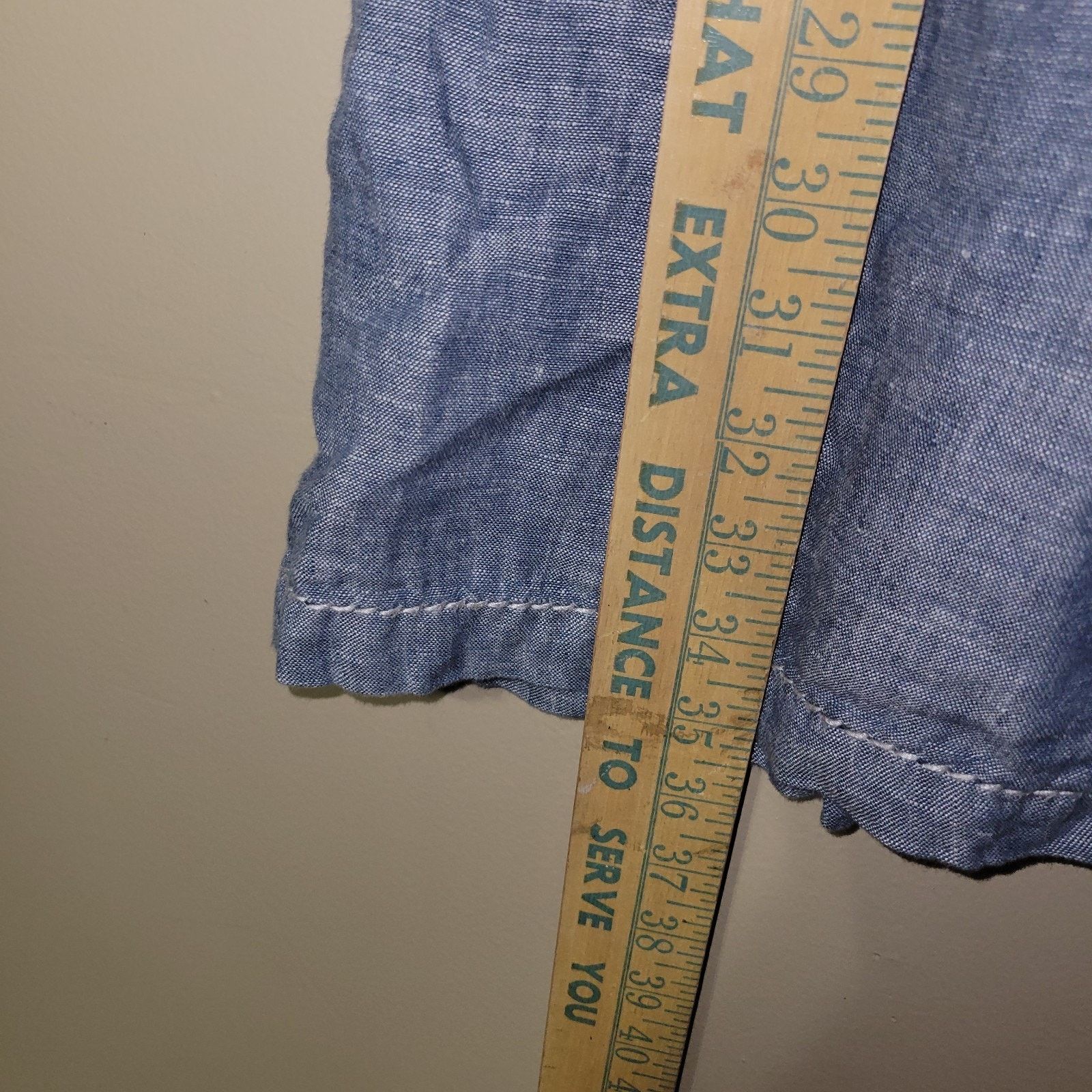 & Other Stories Max Studio Medium Blue Chambray Short Sleeve Dress Pockets Size M / US 6-8 / IT 42-44 - 2 Thumbnail