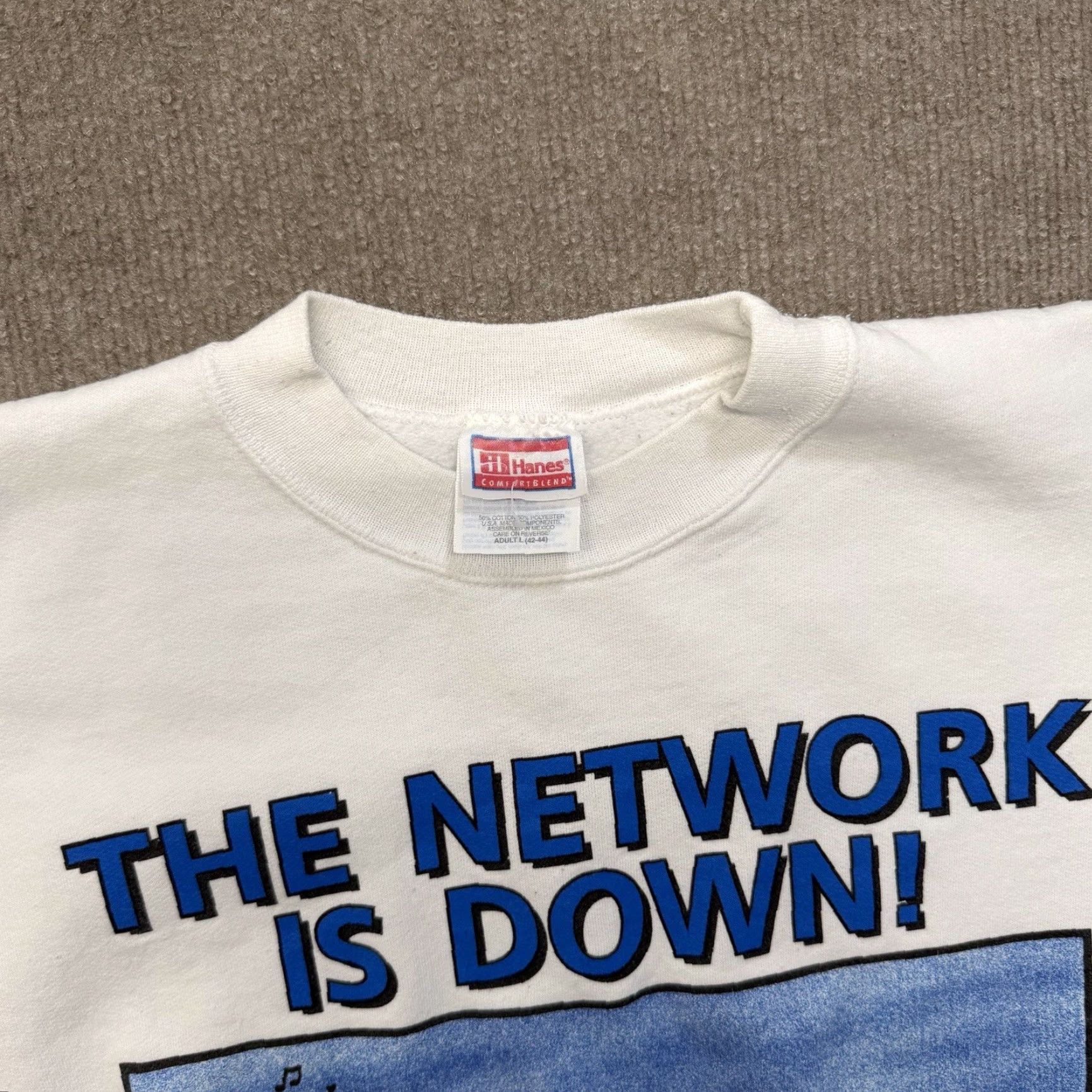 Vintage VINTAGE Dilbert Sweatshirt Mens L 90s Graphic Print White Cotton Blend Fleece Pullover Scott Adams Size US L / EU 52-54 / 3 - 3 Thumbnail