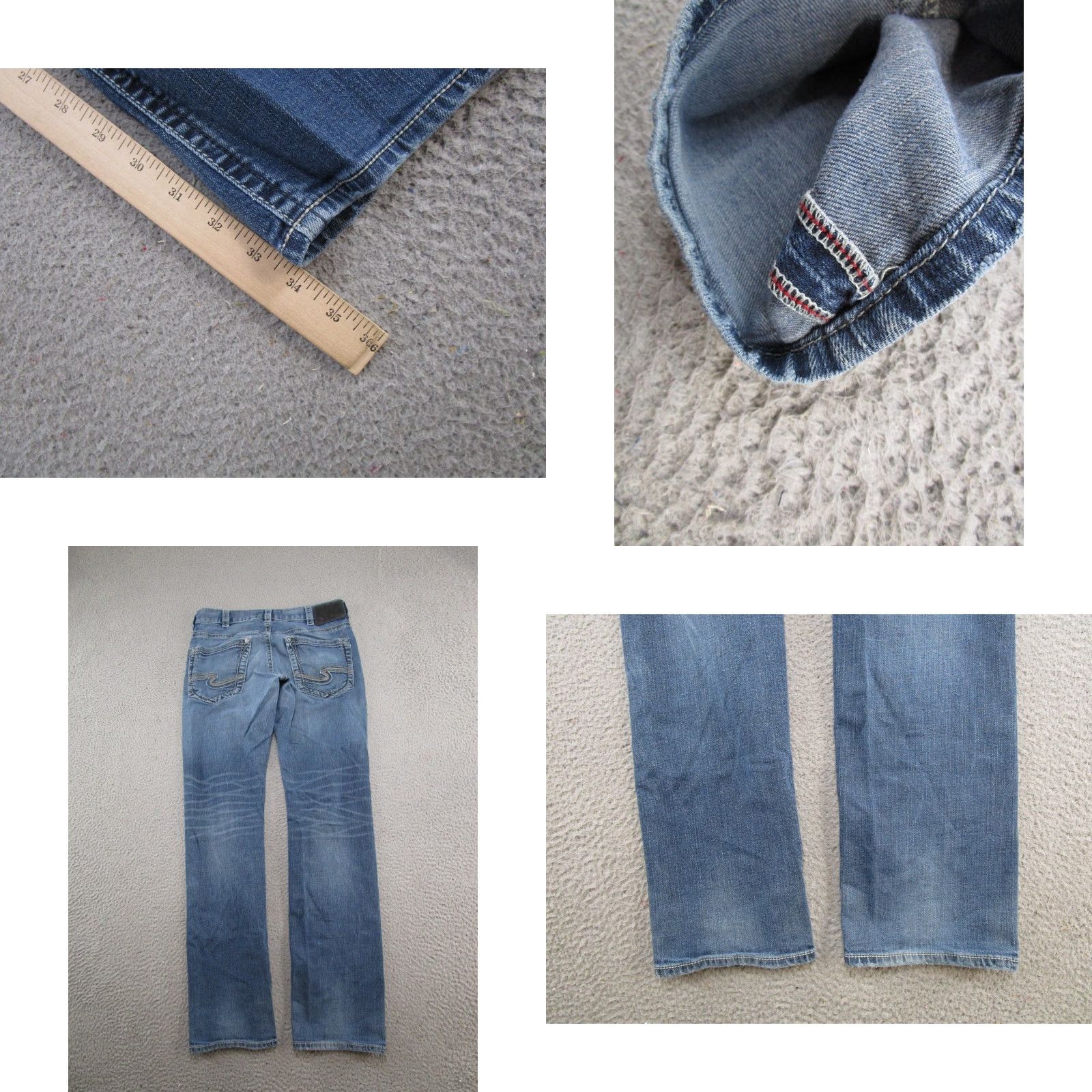 Silver Jeans Co. Silver Jeans Co Eddie Jeans Mens 5-Pocket Design Straight Fit Denim Blue 32x34 Mid Rise Cotton Vintage No Logo 32 Regular Size Inseam 34 Size US 32 / EU 48 - 9 Thumbnail