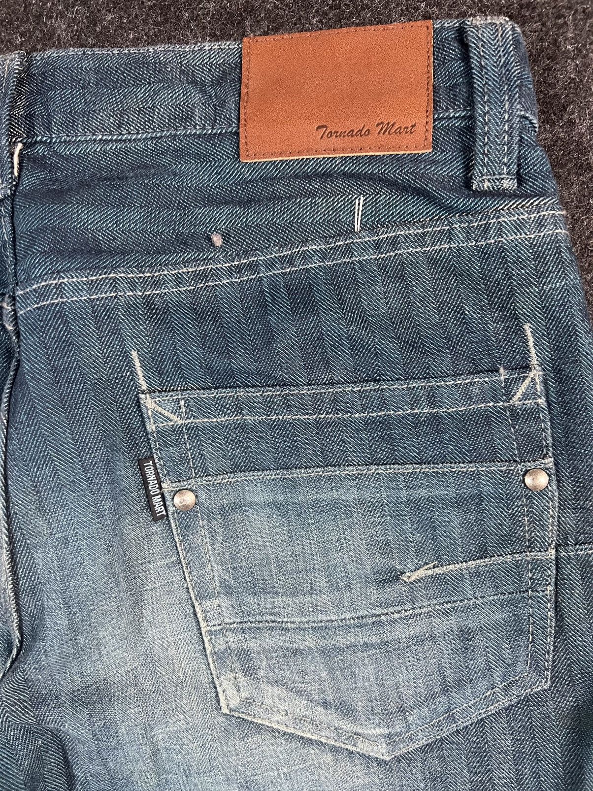 Tornado Mart Tornado Mart Blue Stone Washed Like Waxed Jeans Size US 31 - 6 Thumbnail