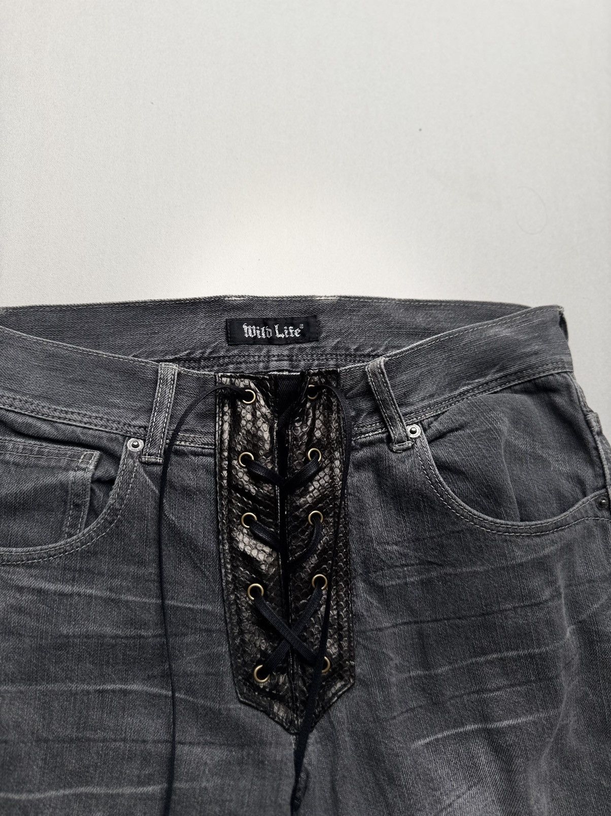 Japanese Brand Wildlife lace-up flare jeans Size US 29 - 3 Thumbnail