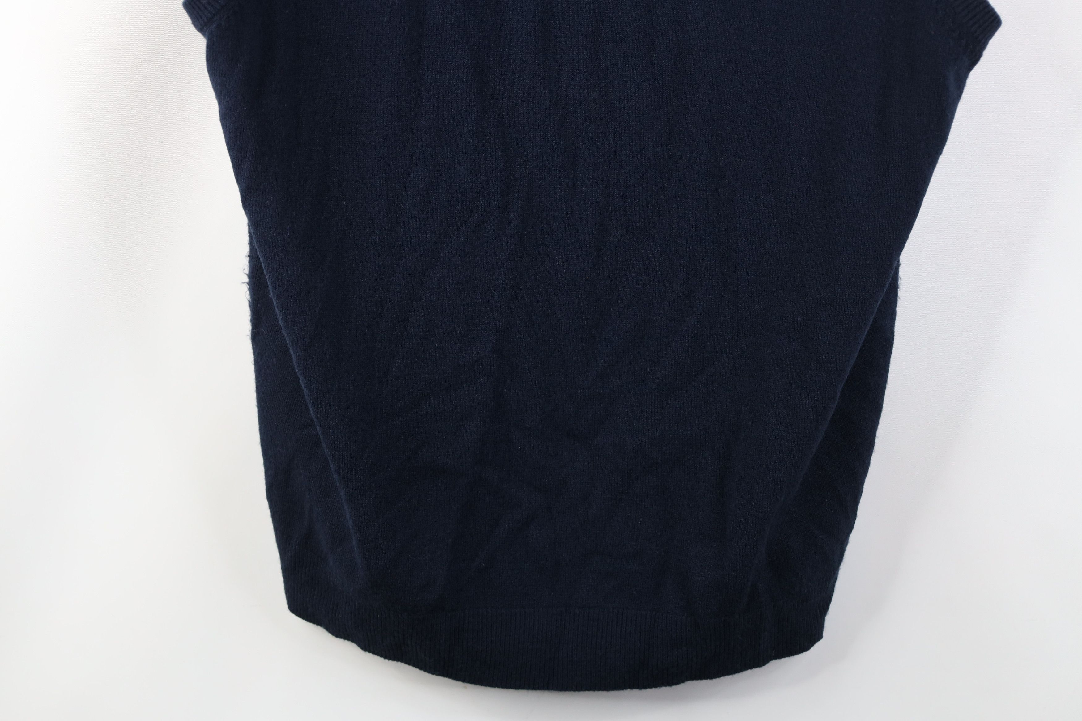 Vintage Vintage 90s Streetwear Blank Knit Sweater Vest Navy Blue Size US XL / EU 56 / 4 - 3 Thumbnail
