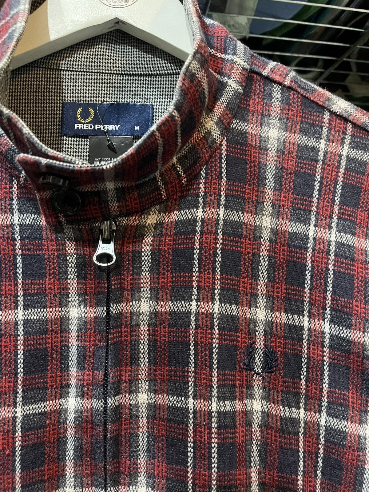 Fred Perry × Vintage Fred Perry Navy Red Plaid Track Top Jacket 90s Size US M / EU 48-50 / 2 - 3 Thumbnail