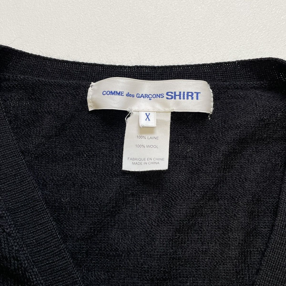 Comme des Garcons Black Wool Zip Front Cardigan Size US M / EU 48-50 / 2 - 5 Thumbnail