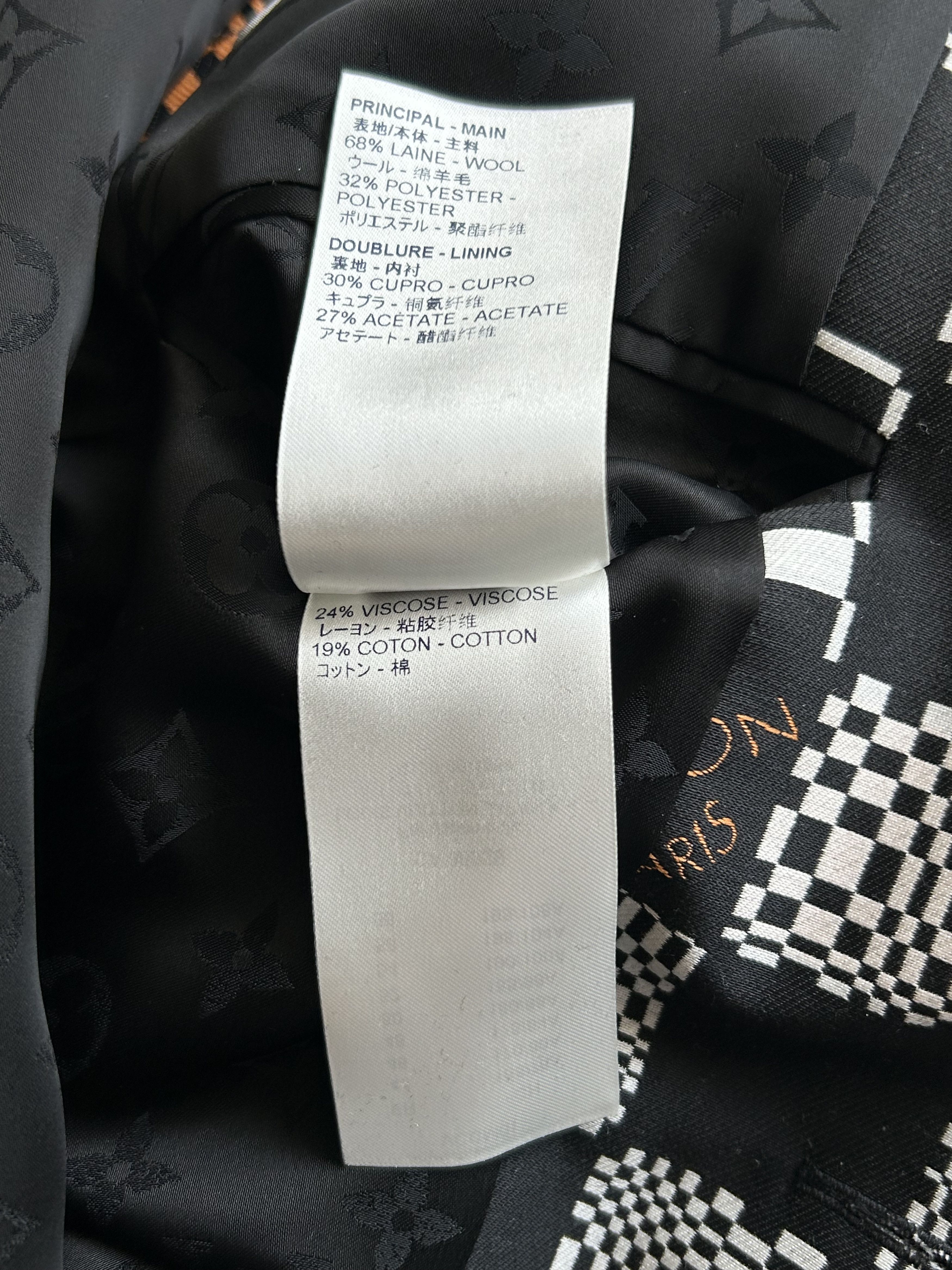 Louis Vuitton Louis Vuitton Black & White Distorted Damier Peacoat Size US M / EU 48-50 / 2 - 5 Thumbnail