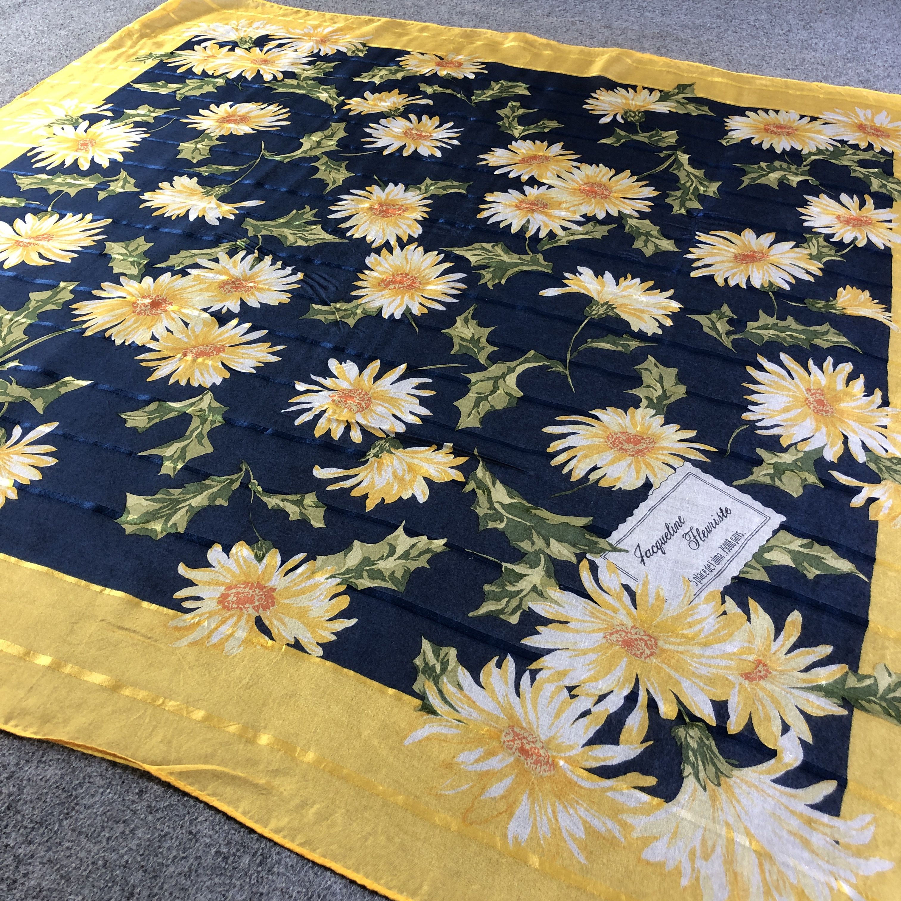 Vintage Jacqueline Fleuriste Floral Silk Scarf M997 Size ONE SIZE - 3 Thumbnail
