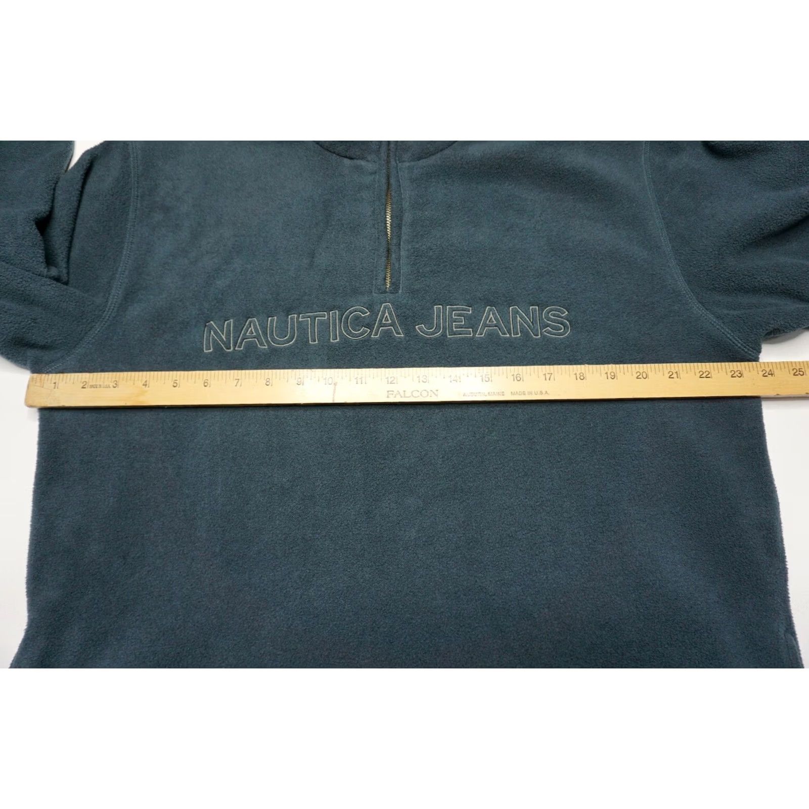 Nautica VINTAGE NAUTICA JEANS Men Medium Blue Spellout 1/4 Zip Fleece Pullover Made In USA Size US M / EU 48-50 / 2 - 6 Thumbnail