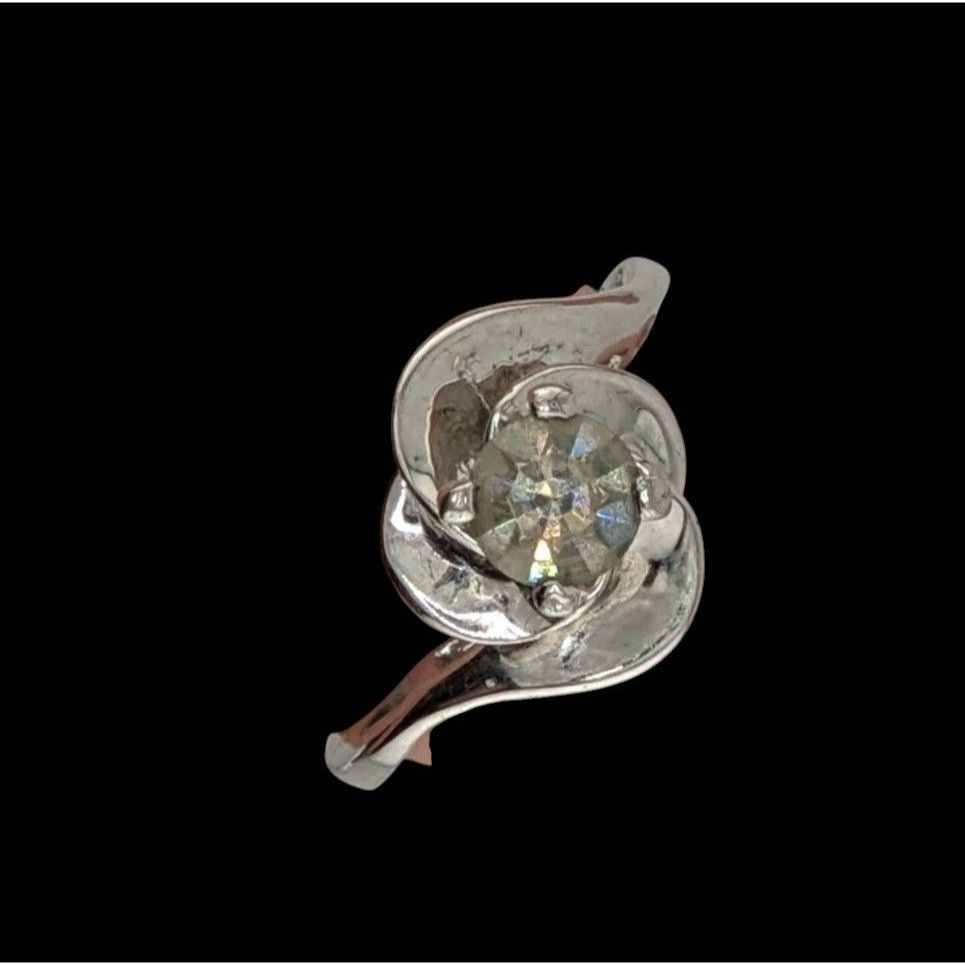 Other Smoky Quartz Silver Tone Floral Swirl Ring Size 7.75 Size ONE SIZE - 2 Thumbnail