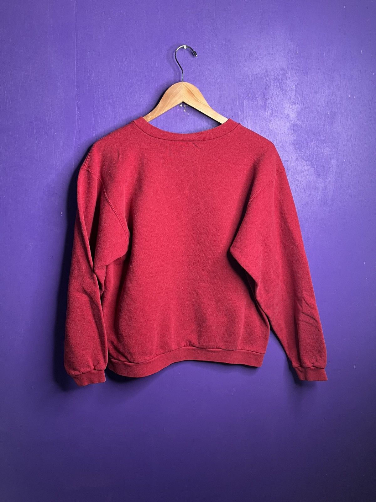 Nike × Vintage Vintage 90s Nike simple swoosh faded red crewneck Size US M / EU 48-50 / 2 - 2 Thumbnail