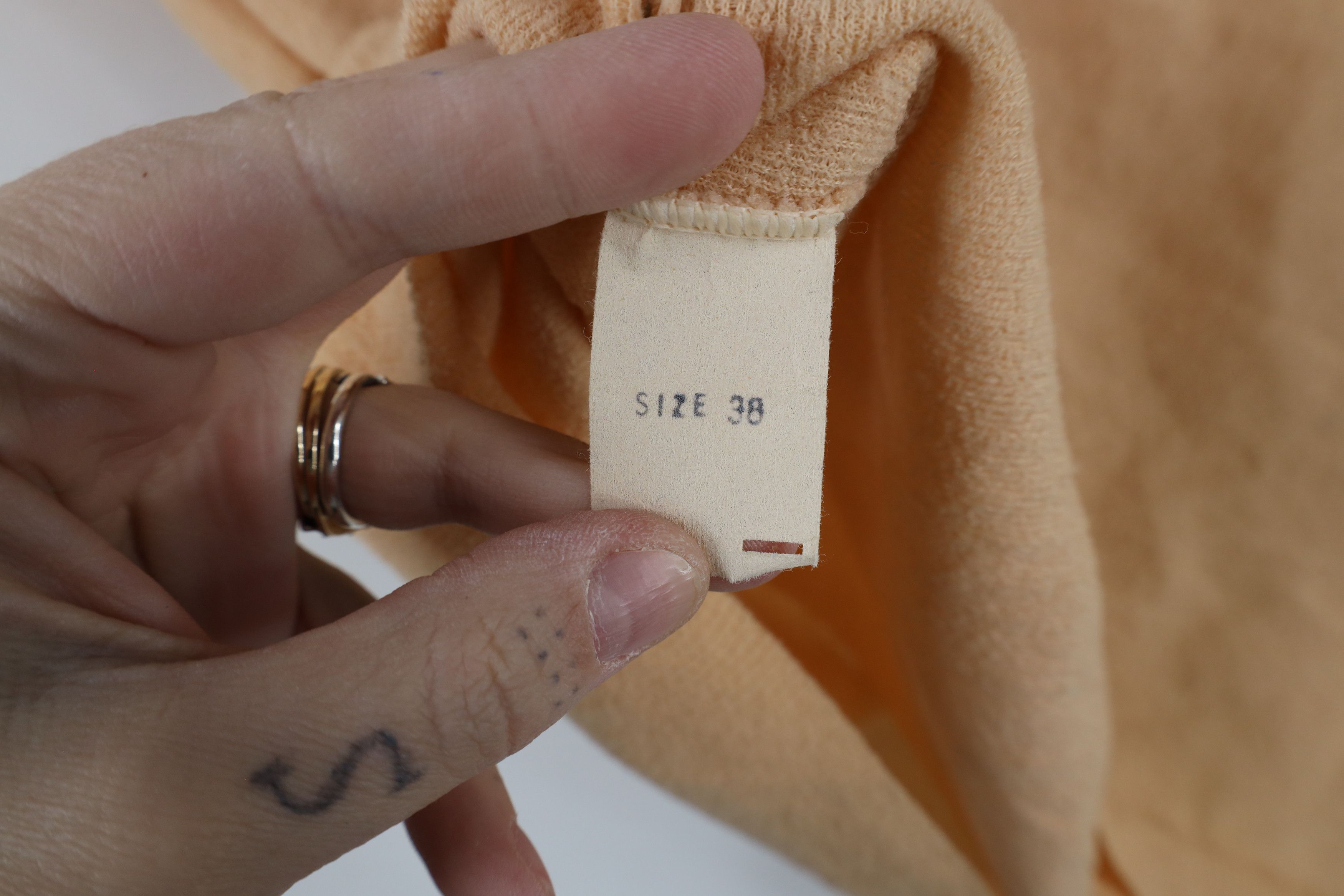 Vintage Vintage 70s Ban Lon Knit Back Zip Short Sleeve T-Shirt Beige Size XS / US 0-2 / IT 36-38 - 7 Thumbnail