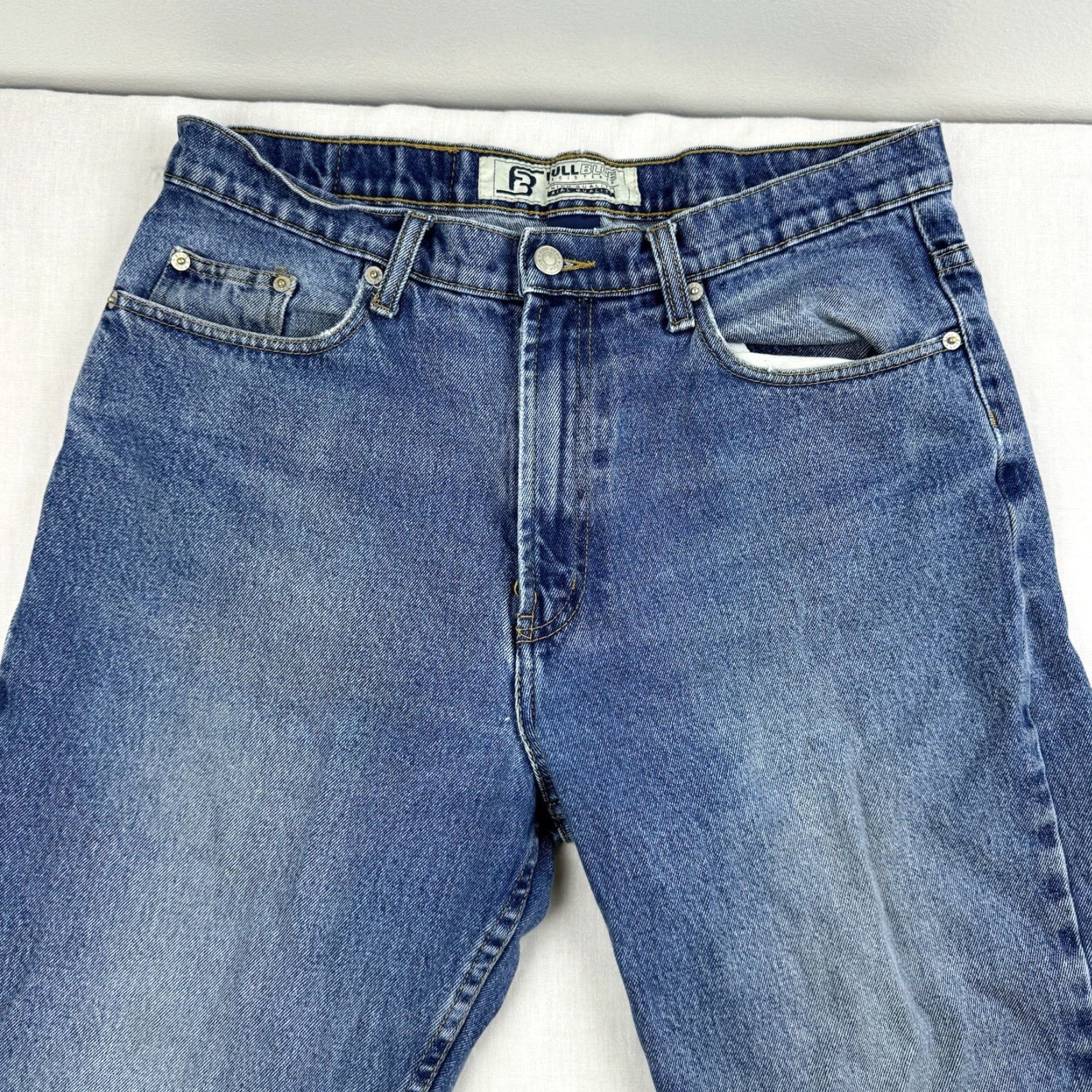 Vintage VINTAGE Full Blue Jeans Adult 34x30 Blue Straight Leg Grunge Y2K Workwear Urban Jeans Men Regular blue 34 30 Size US 34 / EU 50 - 2 Thumbnail