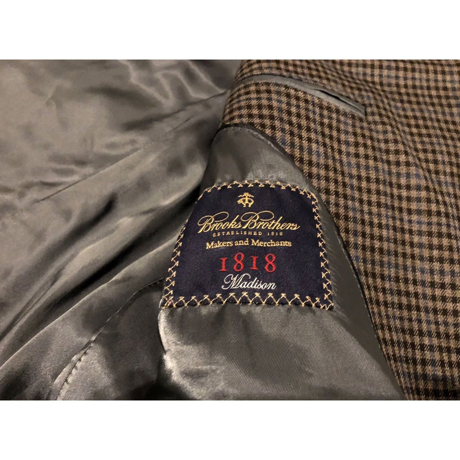 Brooks Brothers Brooks Brothers Blazer Jacket Sport Coat Mens 45R Wool Check 2-Button Multicolor Madison SaxXon 1818 Regular Wool Blazer Mens 45R Size 48R - 4 Thumbnail