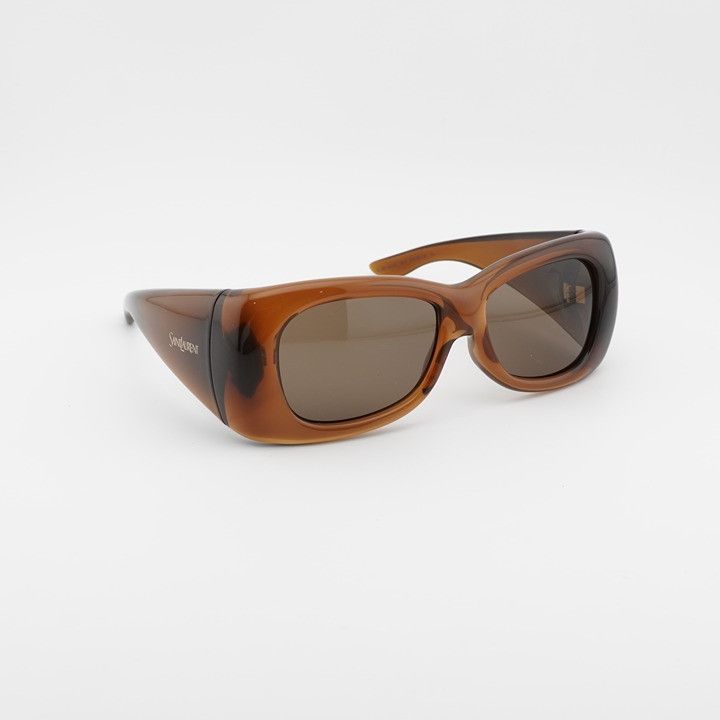 Saint Laurent Paris Saint Laurent SL901 HOWL 017 Sunglasses Shiny Brown Square Size ONE SIZE - 5 Thumbnail