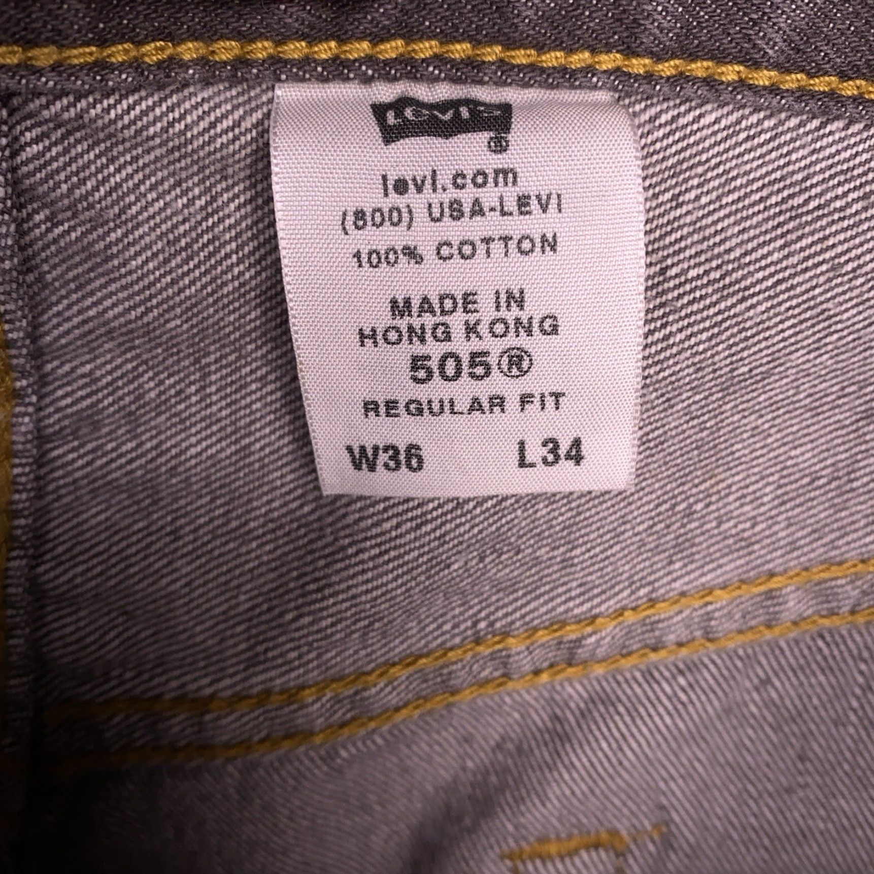 Levi's VINTAGE Levi's 505 Jeans Mens 36x34 Gray Regular Fit Straight Leg Y2K New Size US 36 / EU 52 - 5 Thumbnail