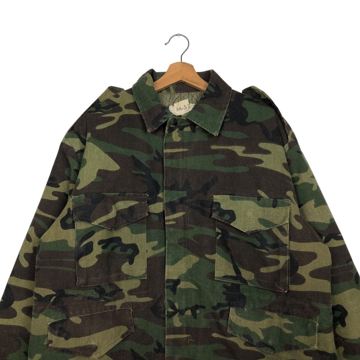 Vintage 🔥VINTAGE CHORE JACKET M-52 CARGO POCKET CAMOUFLAGE USA Size US L / EU 52-54 / 3 - 5 Thumbnail