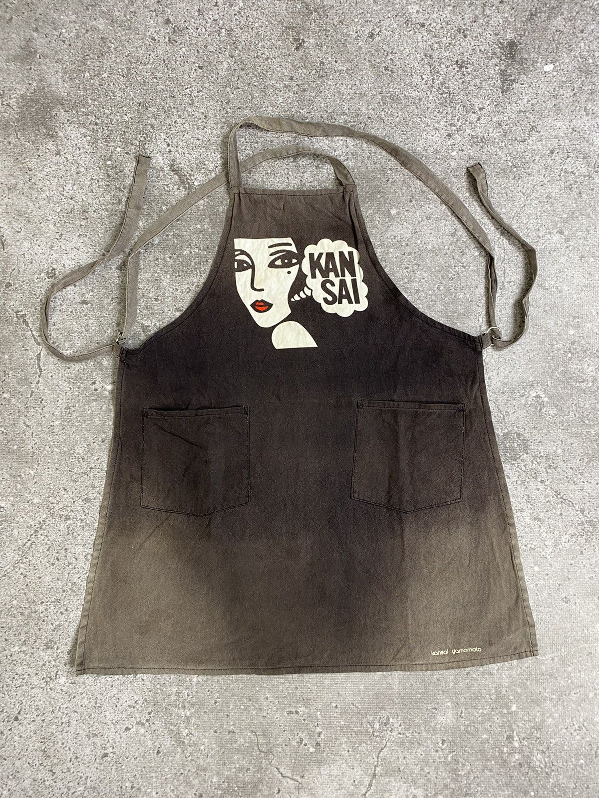 Kansai Yamamoto Vintage Kansai Yamamoto Faded Black Apron Size ONE SIZE - 1 Thumbnail