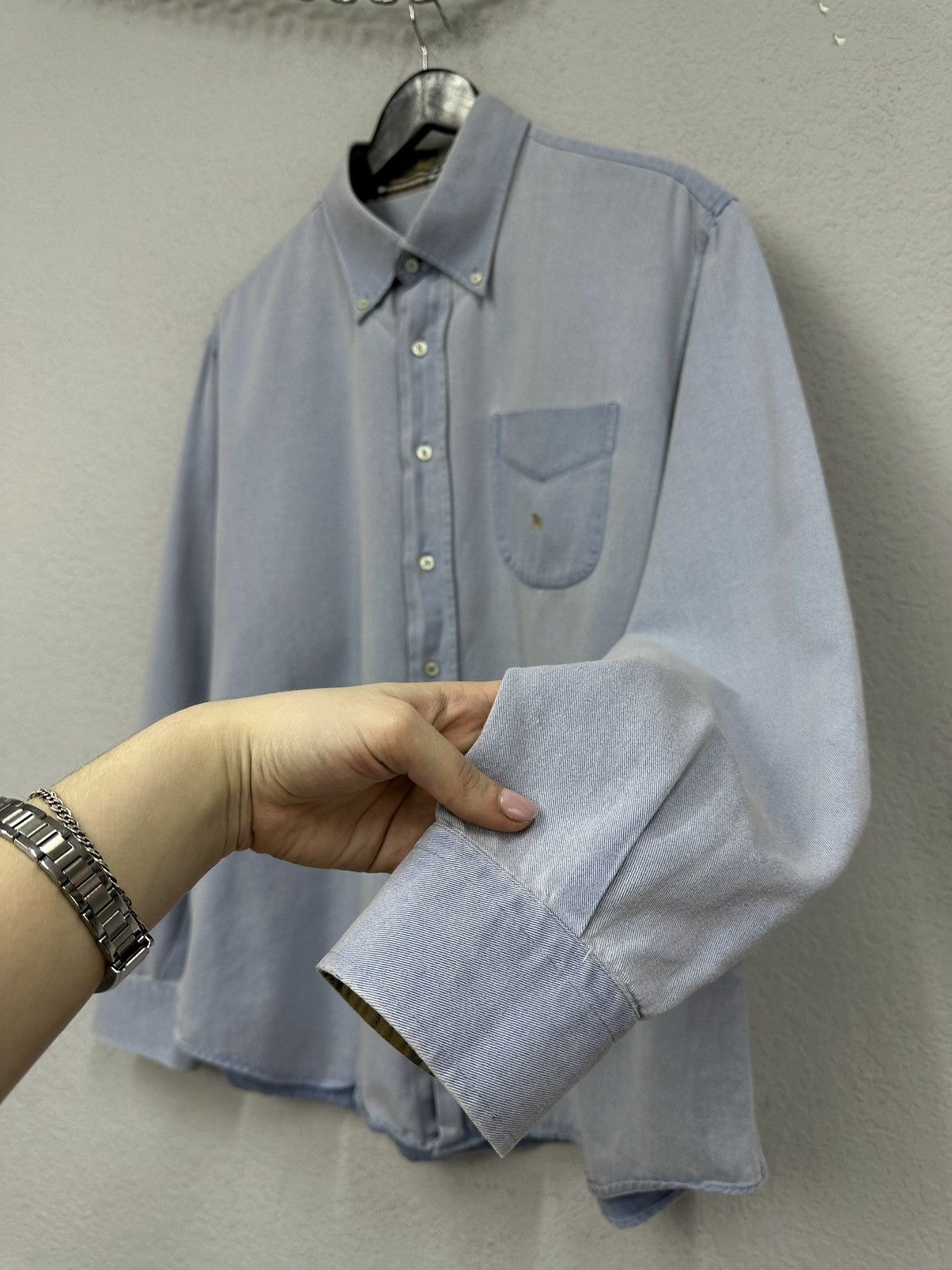 Burberry Vintage Mens Shirt Burberry England Classic Y2k Avantgarde Size US L / EU 52-54 / 3 - 8 Thumbnail