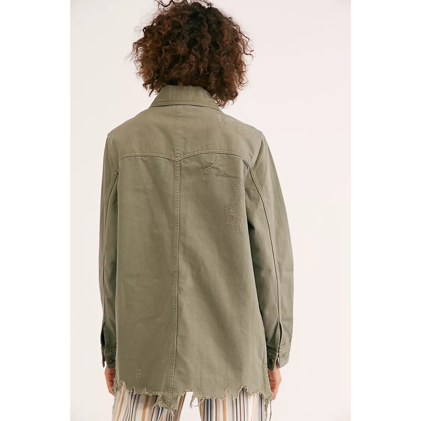 Free People New Free People Moonchild Denim Shirt Jacket $128 S Olive Size S / US 4 / IT 40 - 3 Thumbnail