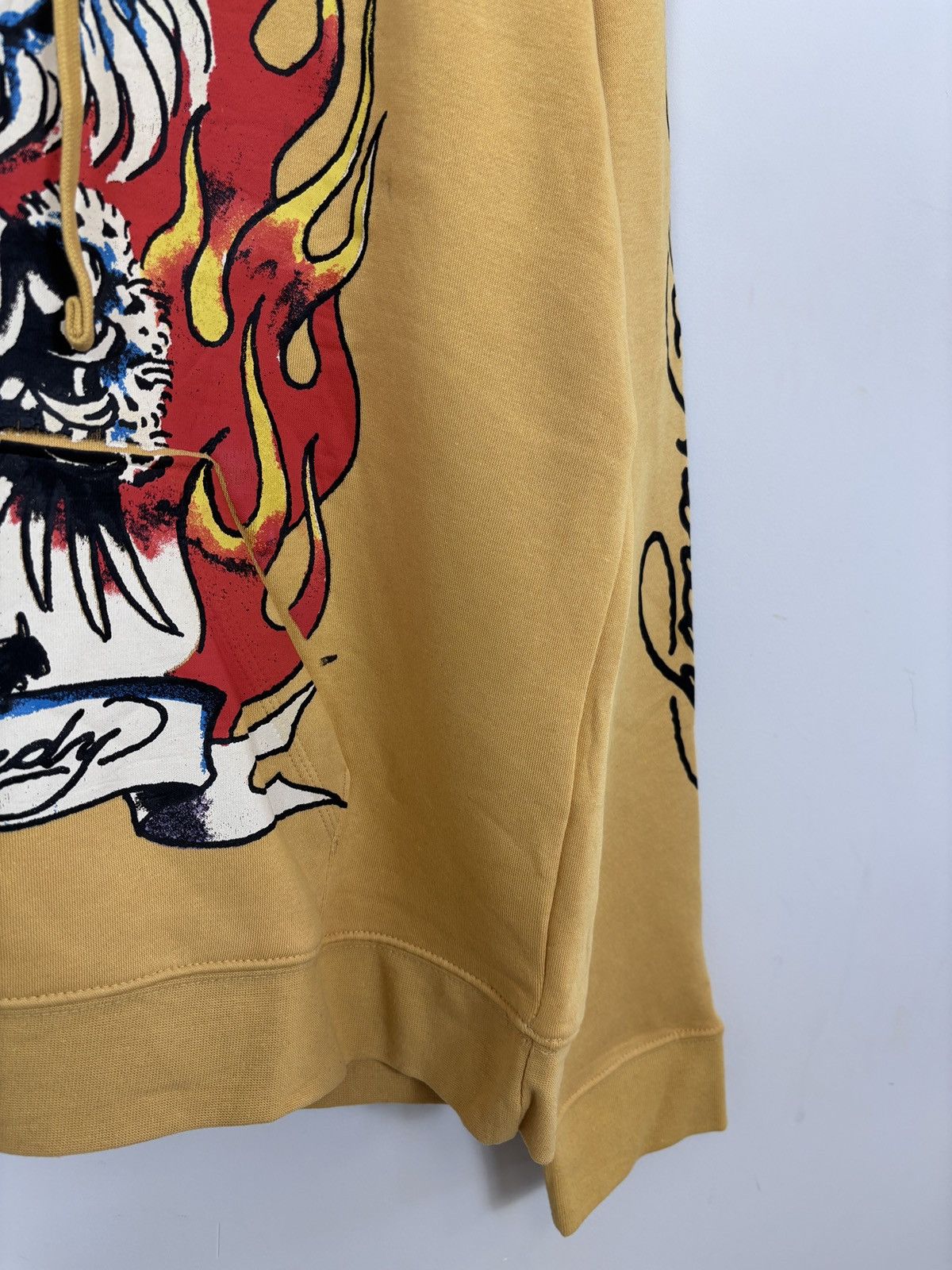 Christian Audigier Ed Hardy NWT Men’s Y2K Mustard Yellow Fire Tiger Logo Hoodie Size US XL / EU 56 / 4 - 8 Thumbnail