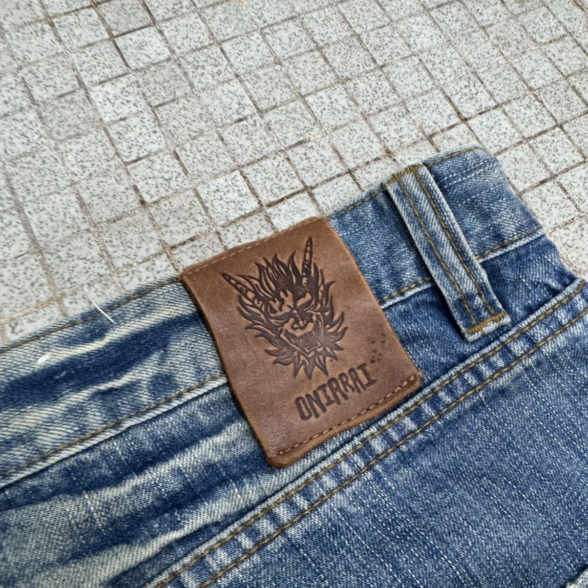 Japanese Brand 2000s Oniarai Embroidery Flame Demon Japanese Jeans Size US 33 - 9 Thumbnail