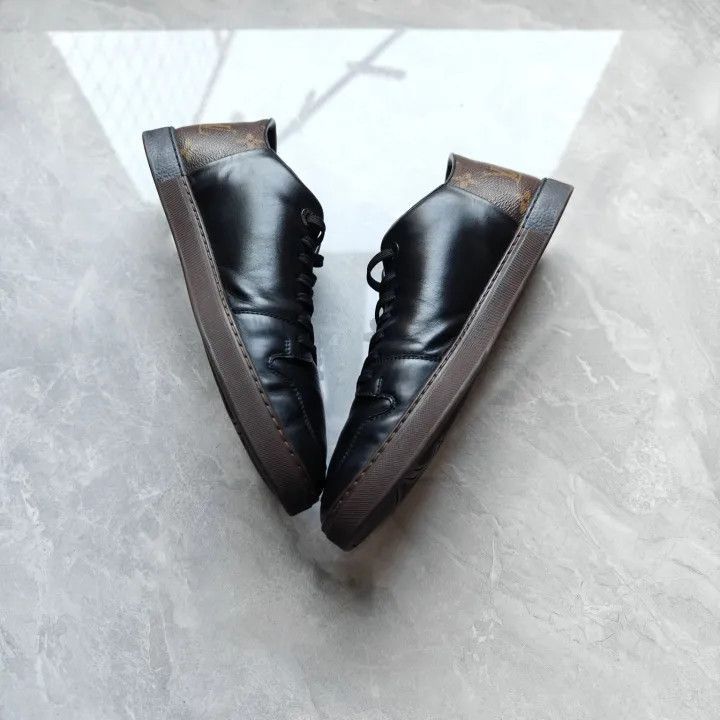 Louis Vuitton Louis Vuitton Black Leather Travel Sneakers -2508 Size US 9 / EU 42 - 9 Thumbnail