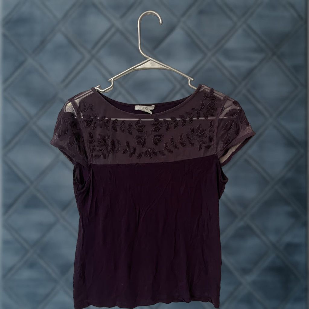 H&M H&M Basic T-Shirt Maroon Women M Casual Solid Lightweight All Seasons Regular Womens Size M / US 6-8 / IT 42-44 - 1 Thumbnail