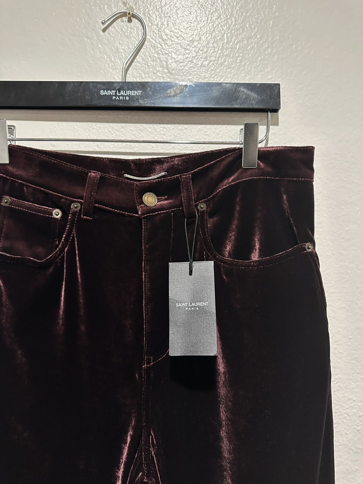 Saint Laurent Paris $1390 BNWT Velour Wide Legged Pants 32 Size US 32 / EU 48 - 2 Thumbnail