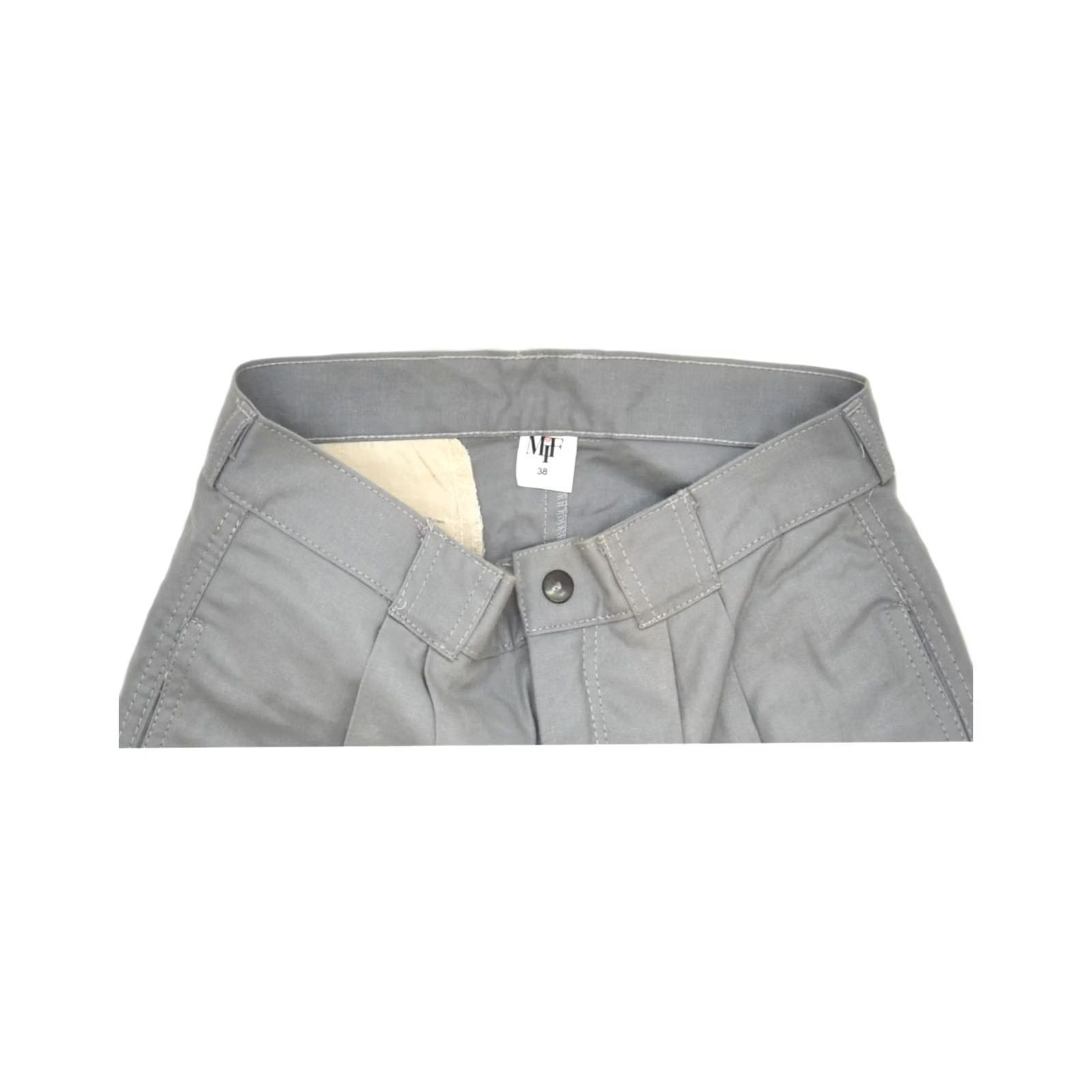Vintage MIF Womens Grey Cotton High Waist Suit Trousers XS Small W32 L25 Size 28" / US 6 / IT 42 - 3 Thumbnail