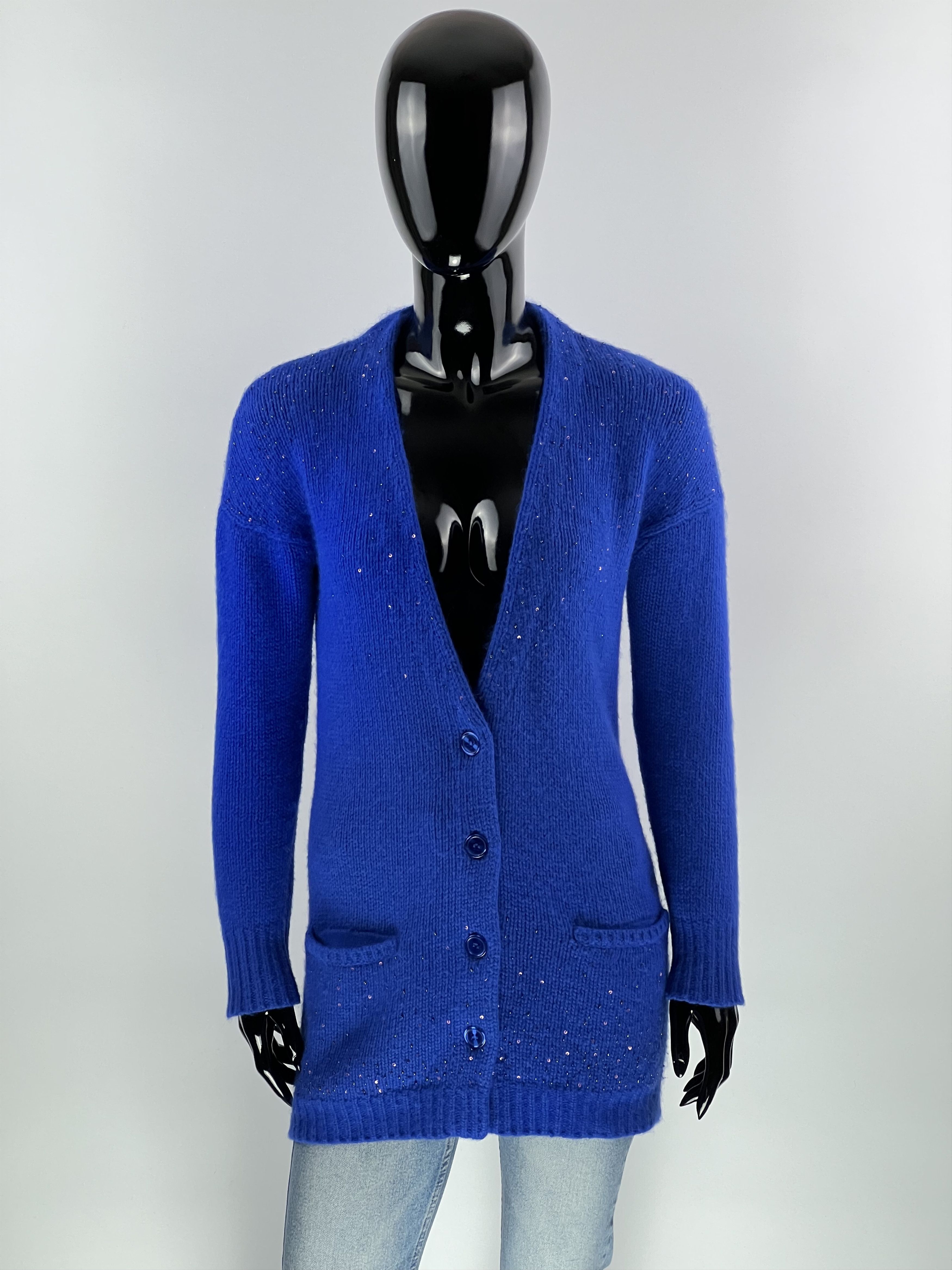Sandro Sandro cardigan wool angora sequins Blue size S Size S / US 4 / IT 40 - 1 Thumbnail