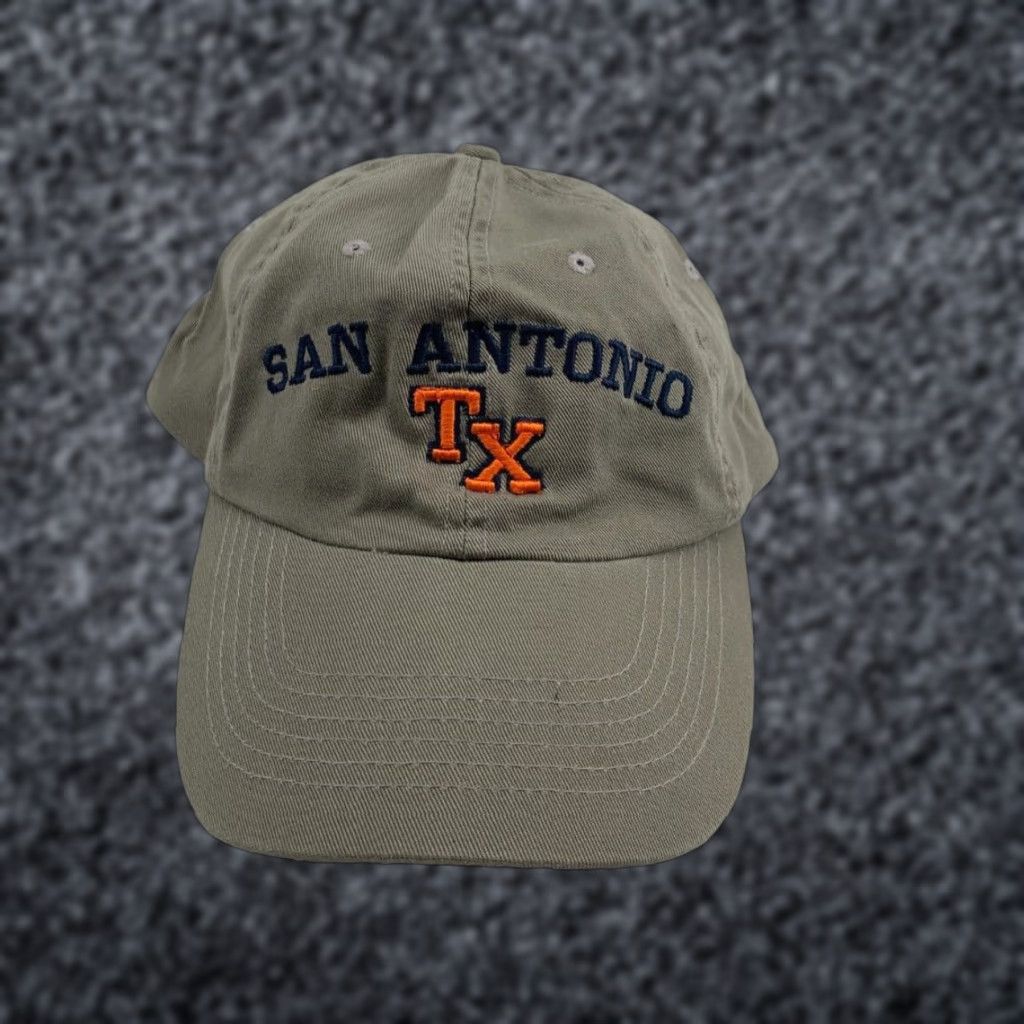 Vintage Crossroads Design Men's Green Adjustable Baseball Hat Solid Casual Classic San Antonio TX Embroidered Cap Buckle Adjustable Men Green Baseball Hat Size ONE SIZE - 1 Thumbnail