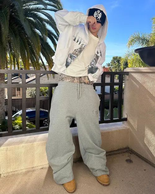 Japanese Brand Hazaki x Etou Double Waist Camouflage Boxer Baggy Sweatpants Size US 31 - 2 Thumbnail