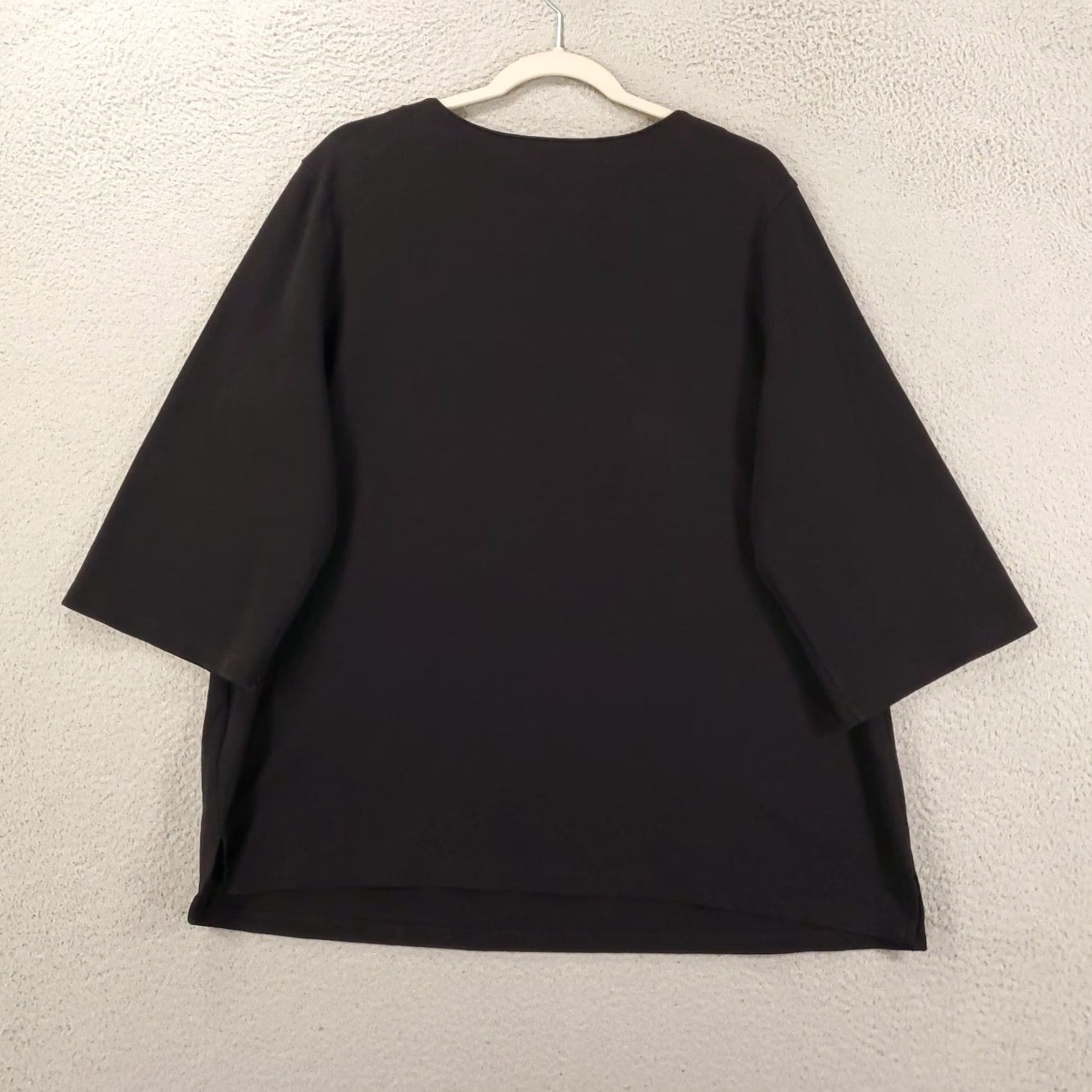 Quacker Factory VINTAGE? No, it's Quacker Factory Sweater Womens XL Black Embroidered Neck 3/4 Sleeve V-Neck Pullover Knit Top Holiday Theme Size XL / US 12-14 / IT 48-50 - 7 Thumbnail