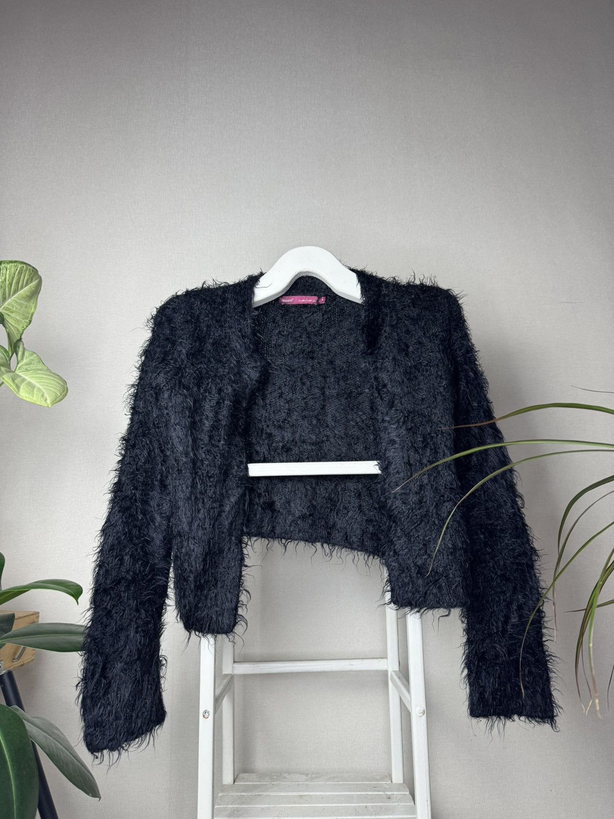 Japanese Brand Y2K Faux Fur Cardigan ifsixwasnine LGB mohair cdg y’s Size S / US 4 / IT 40 - 1 Thumbnail