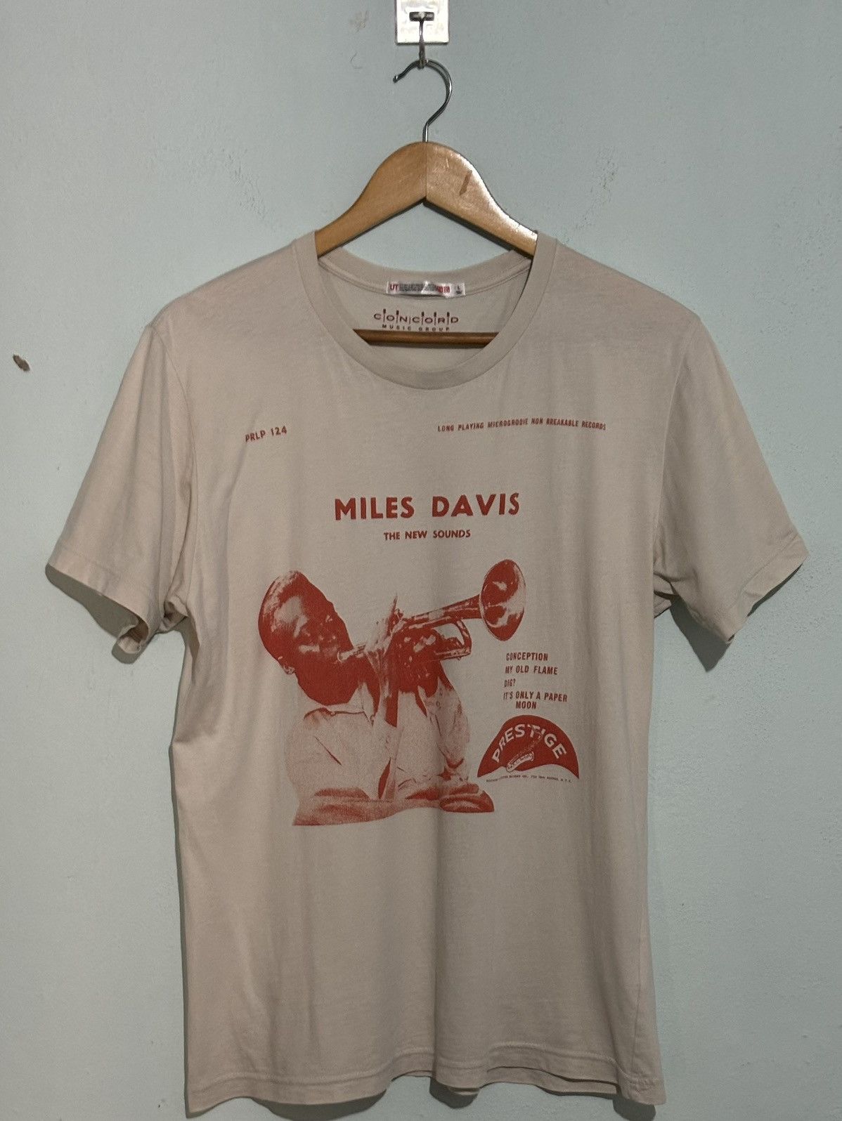 image of Band Tees x Miles Vintage Miles Davis Tshirt Jazz Musician in Brown Nude, Men's (Size Large)