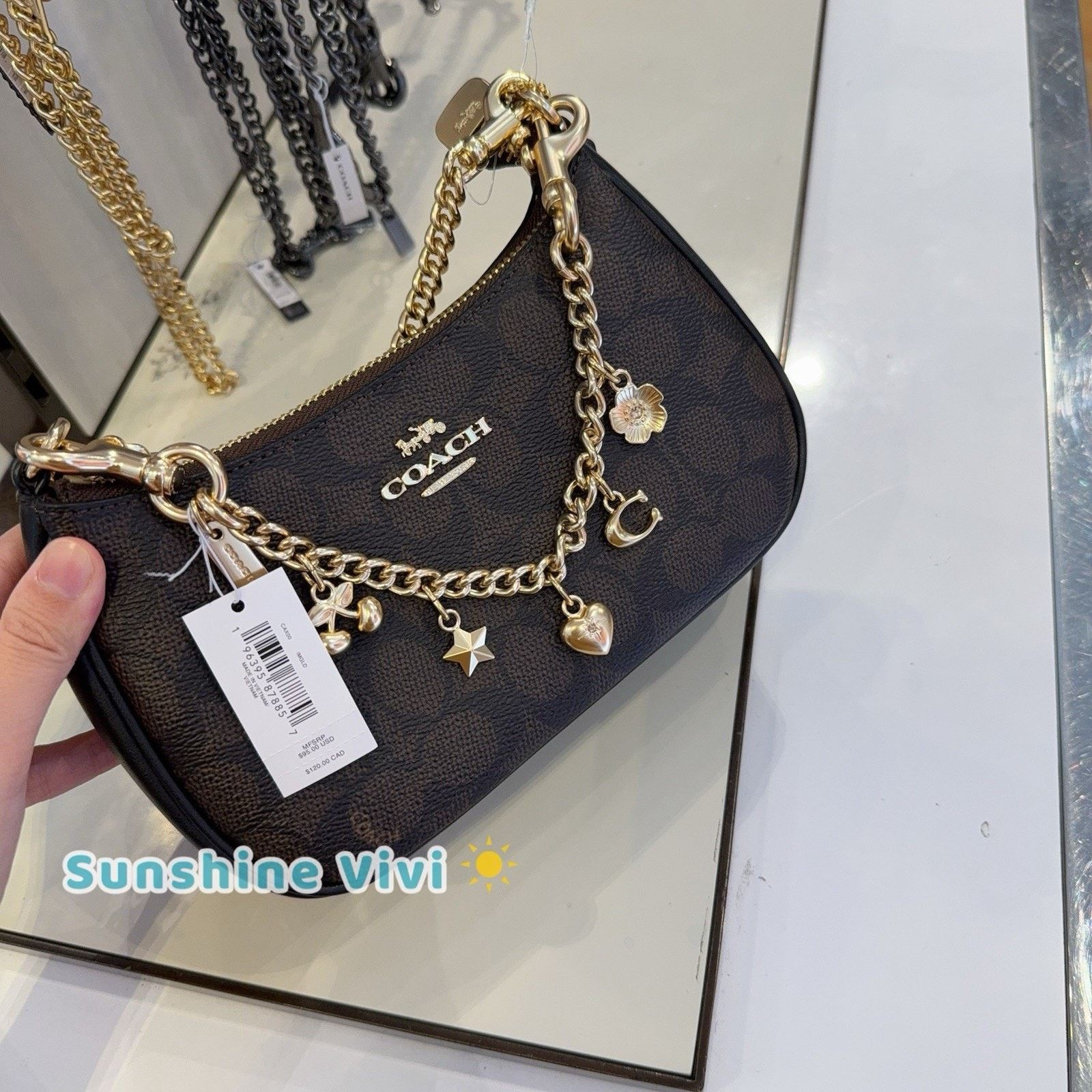 Coach NWT Bundle Coach Teri Mini Bag CW323 & CAX00 Chain Gold Size ONE SIZE - 12 Thumbnail