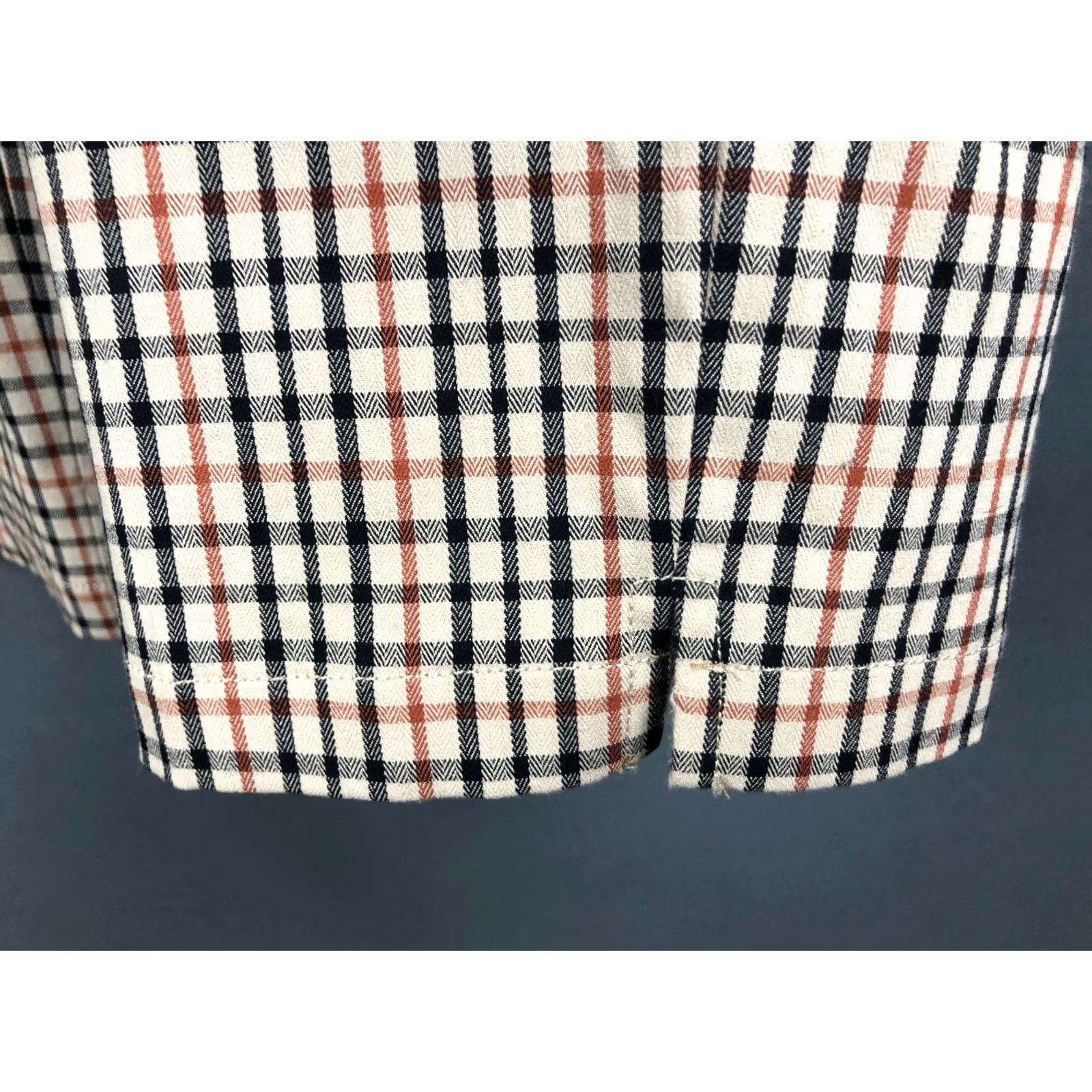 DAKS Daks London Women's Pants Check Beige Cotton Elastane 20 Regular Chino Straight Pocket Belt Loops Vintage: No Release Size 42" / US 20 - 5 Thumbnail