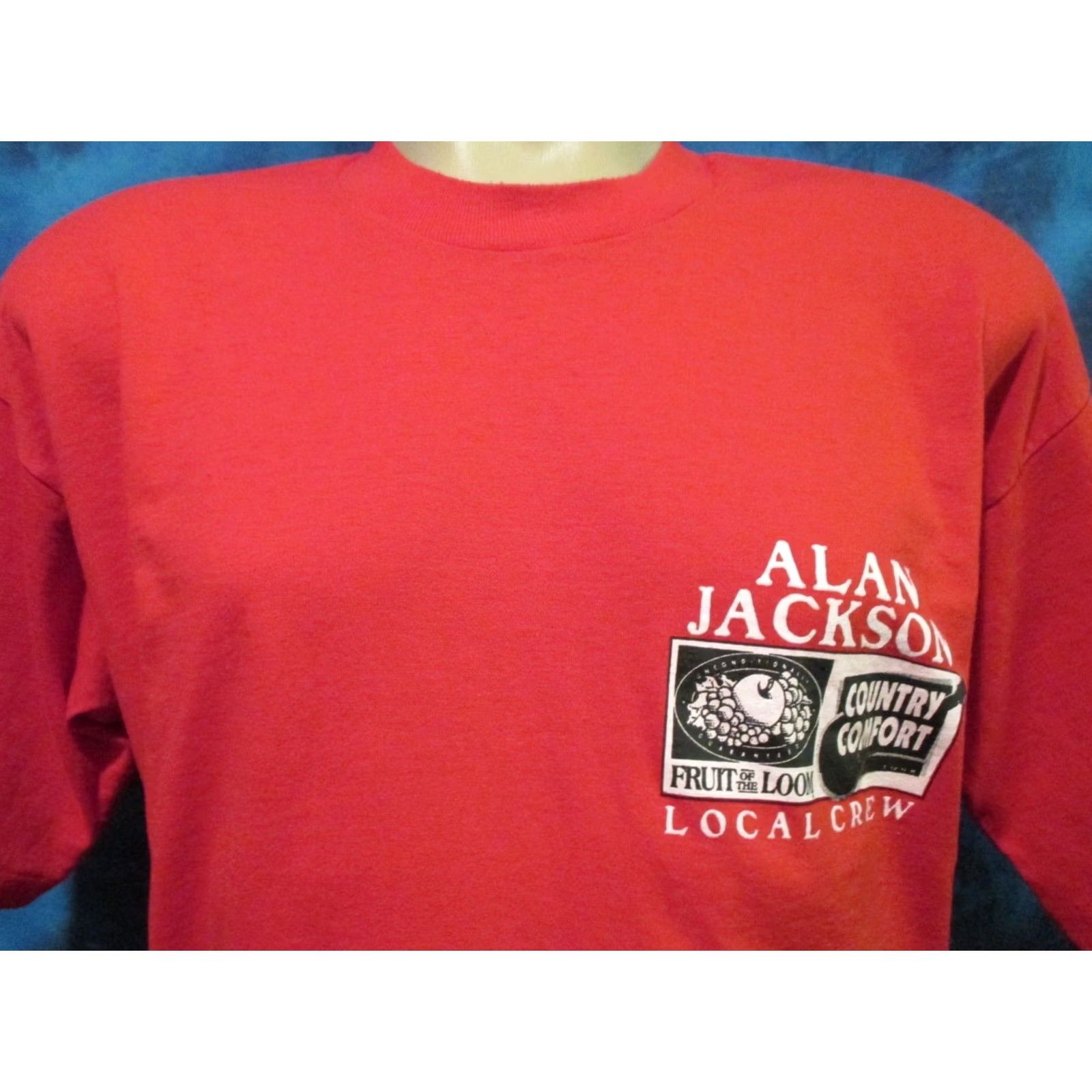 Vintage vtg 90s ALAN JACKSON COUNTRY COMFORT CONCERT CREW T-Shirt XL tour RED Cowboys Size US XL / EU 56 / 4 - 2 Thumbnail