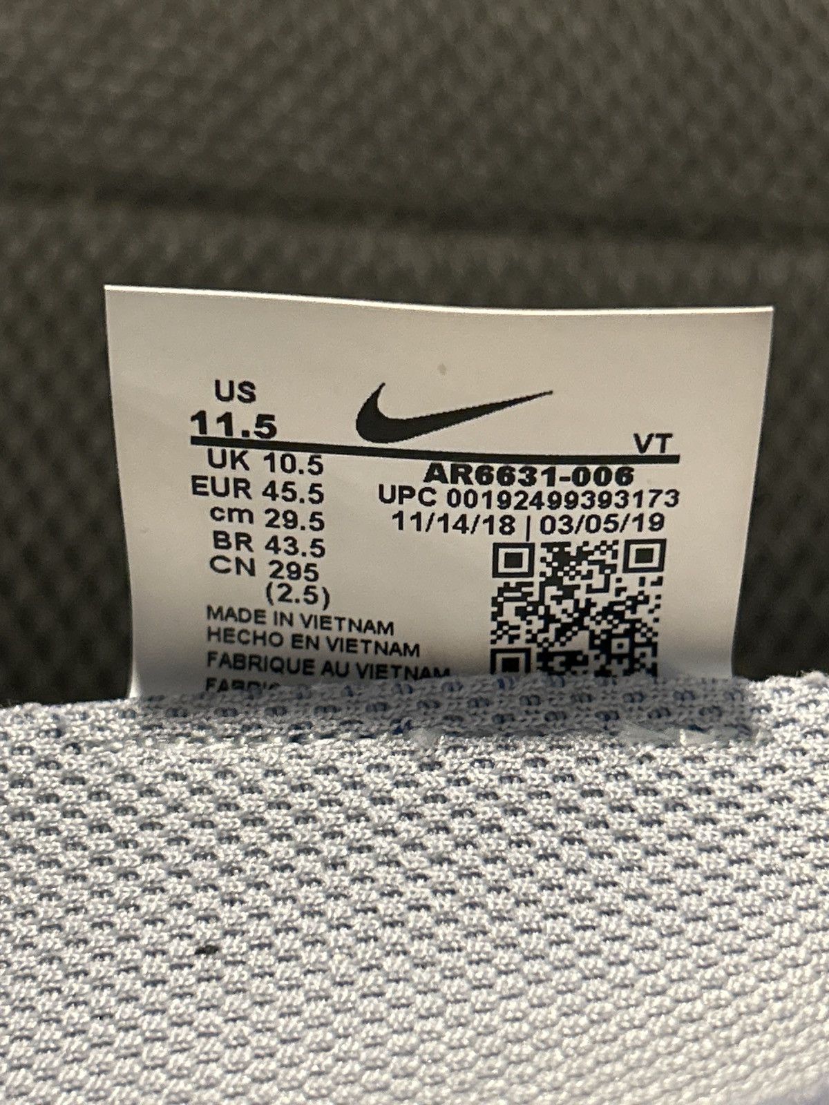 Nike Vapormax 2019 Wolf Grey Size US 11.5 / EU 44-45 - 7 Thumbnail
