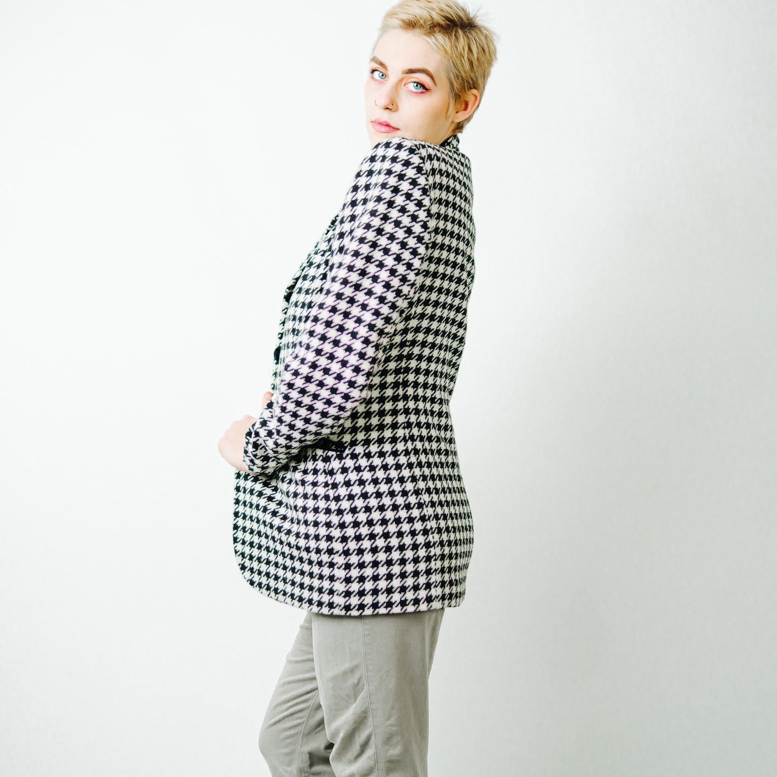 Vintage Hugo Buscati Milan Vintage Houndstooth Blazer - 10 Size M / US 6-8 / IT 42-44 - 5 Thumbnail