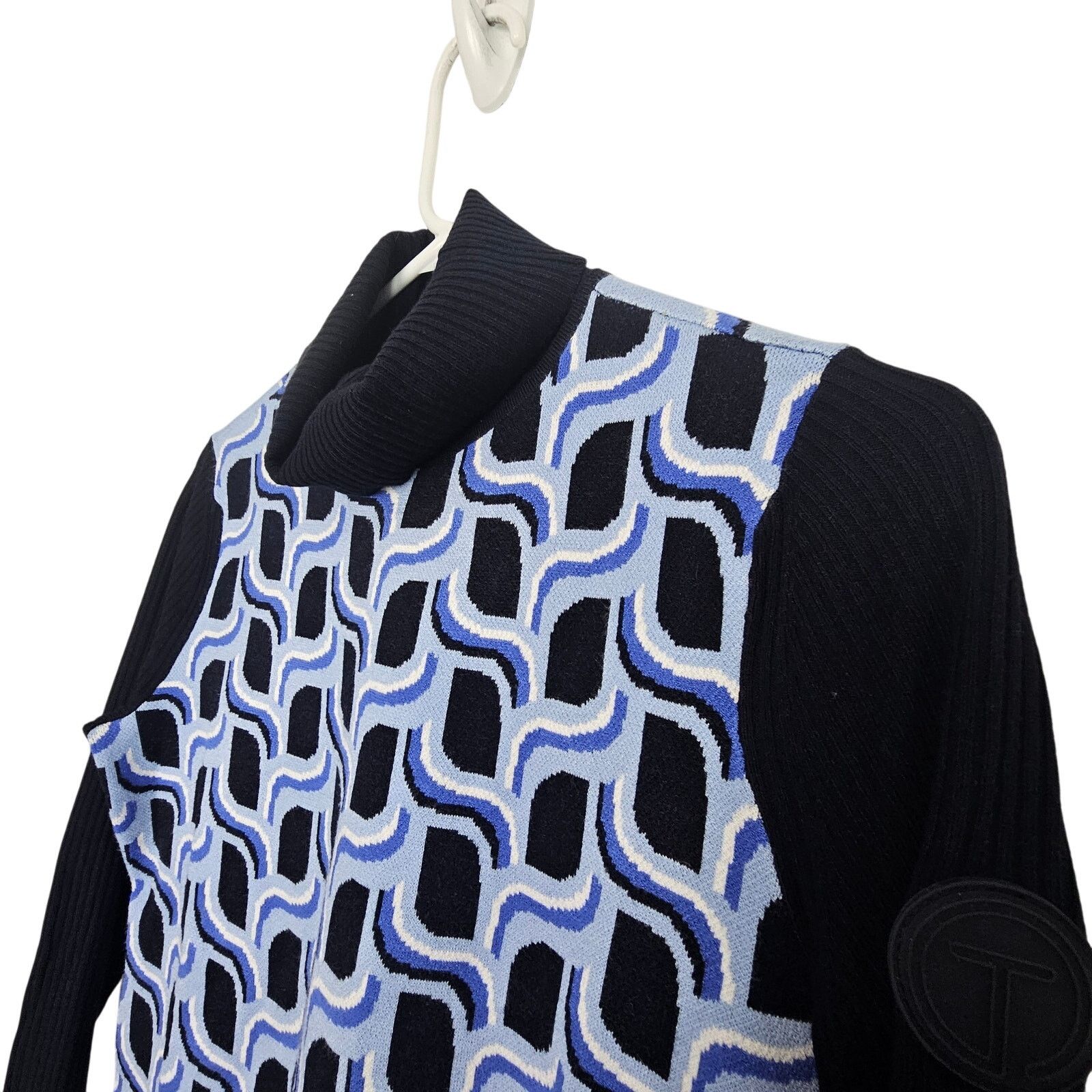 Robert Talbott Talbots Womens Abstract Geometric Turtleneck Sweater PS Size S / US 4 / IT 40 - 7 Thumbnail