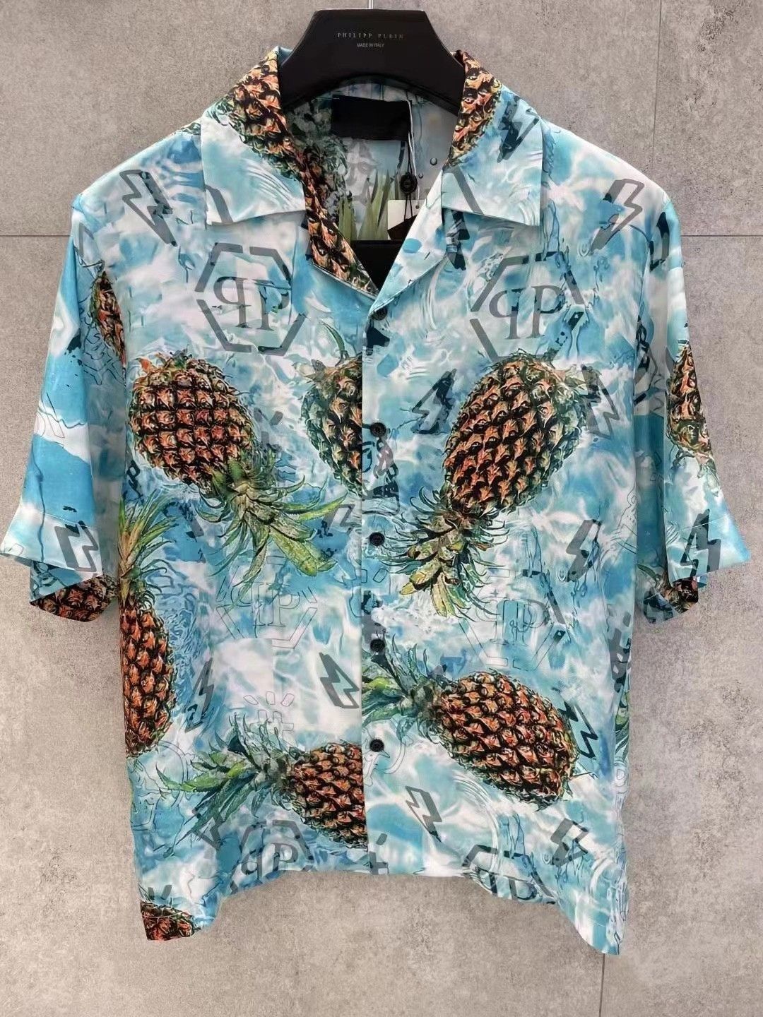 Philipp Plein Philipp Plein Skull Pineapple Hawaiian Shirt Size US L / EU 52-54 / 3 - 1 Thumbnail