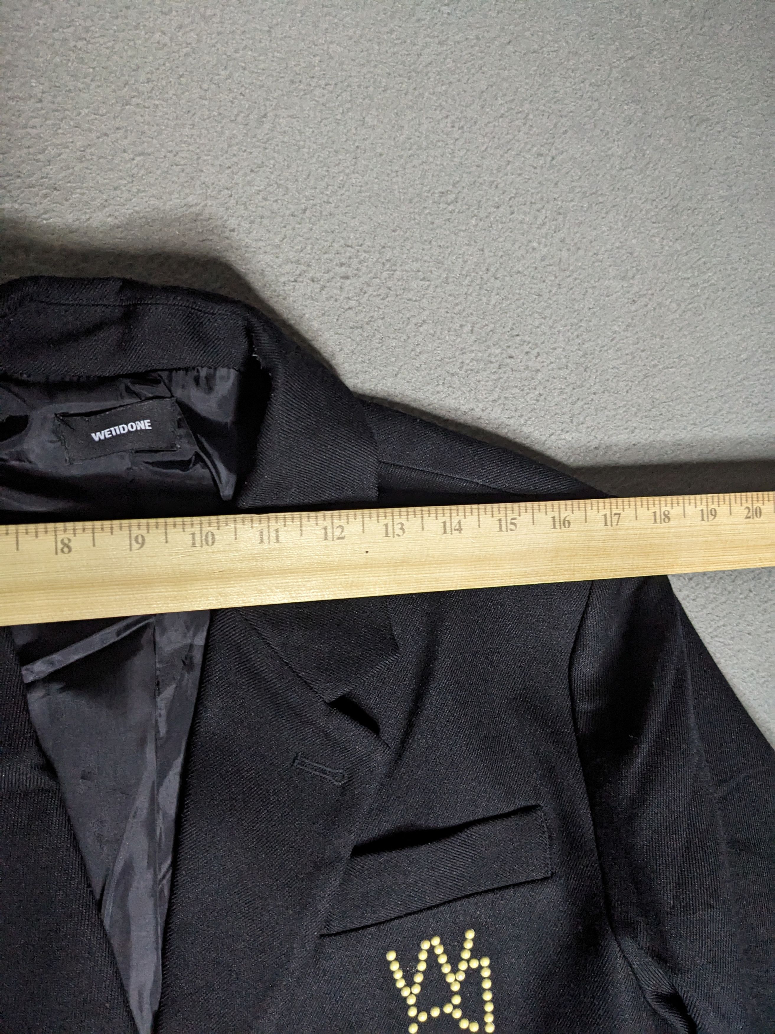WE11DONE We11done Rhinestone Logo Blazer Flare Elbow Unisex Medium Size US M / EU 48-50 / 2 - 15 Thumbnail