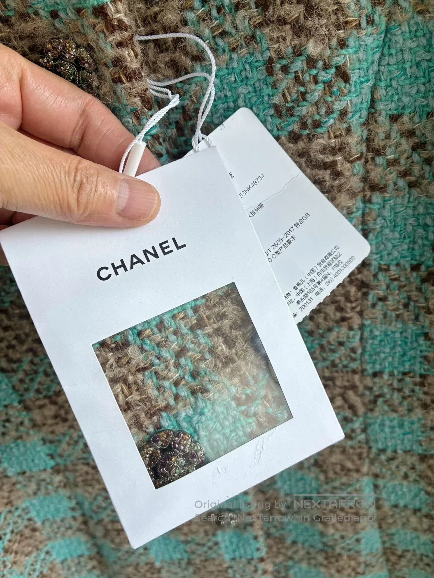 Chanel Chanel 22K Blue Tweed Stand Collar Jacket. Size XXS / US 00 / IT 34 - 5 Thumbnail