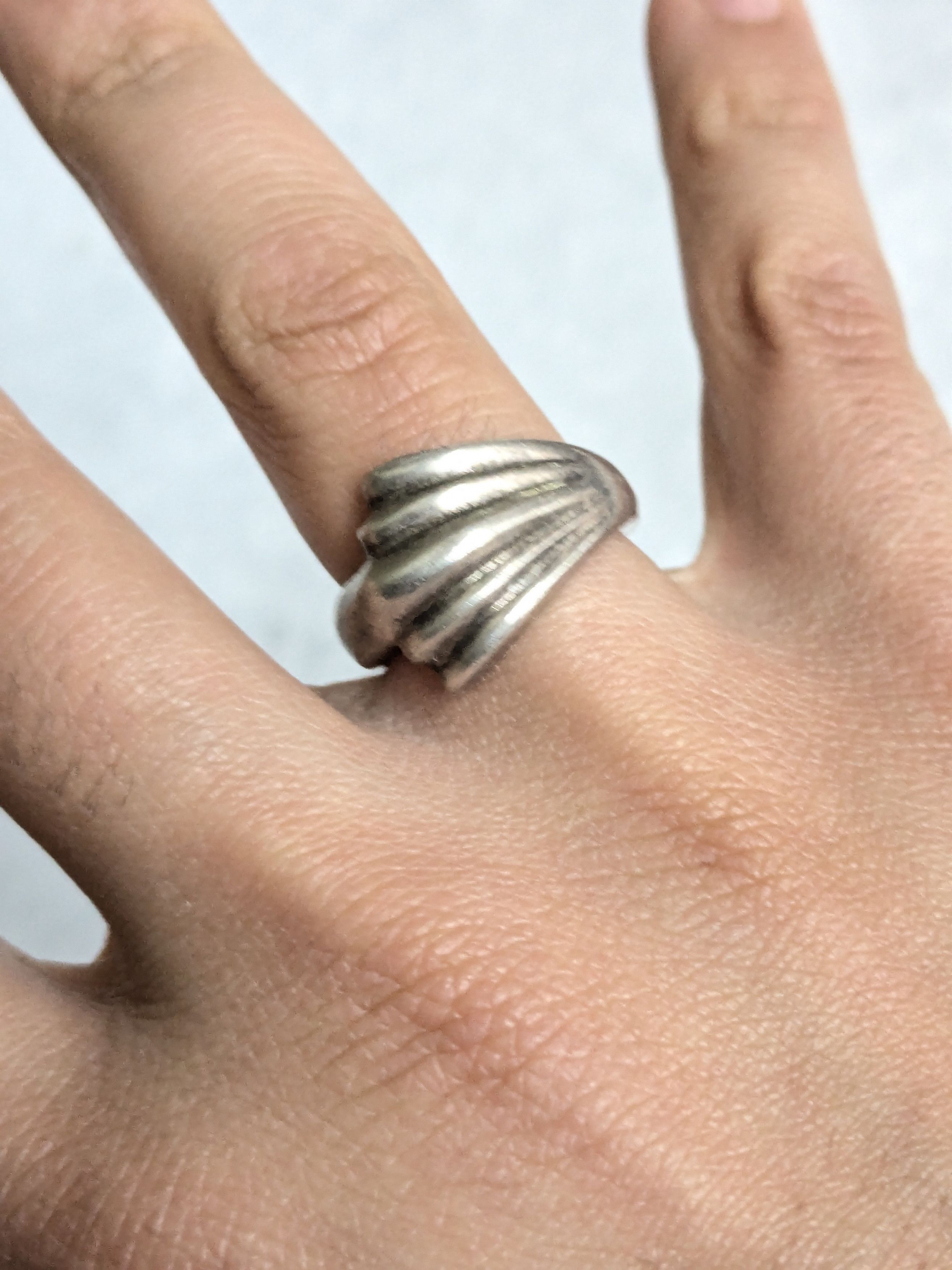 Jewelry Vintage Sterling Silver Taxco Ring Wing Abstract Modernist Size ONE SIZE - 10 Thumbnail