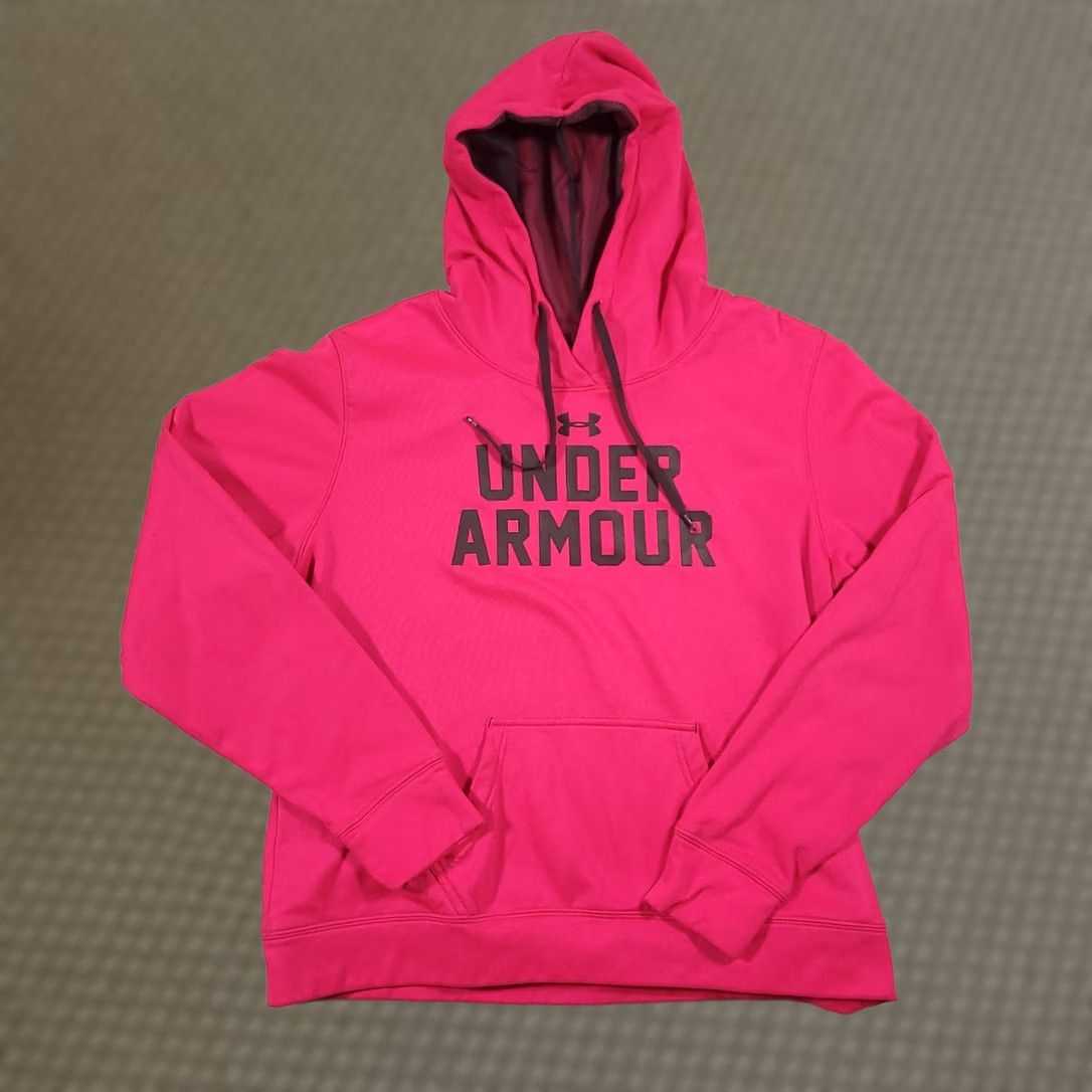 Under Armour Under Armour Hoodie Pullover Long Sleeve Pink Womens XL Semi Fitted Logo Sweatshirt Pullover Hoodie Activewear Casual Size XL / US 12-14 / IT 48-50 - 1 Thumbnail